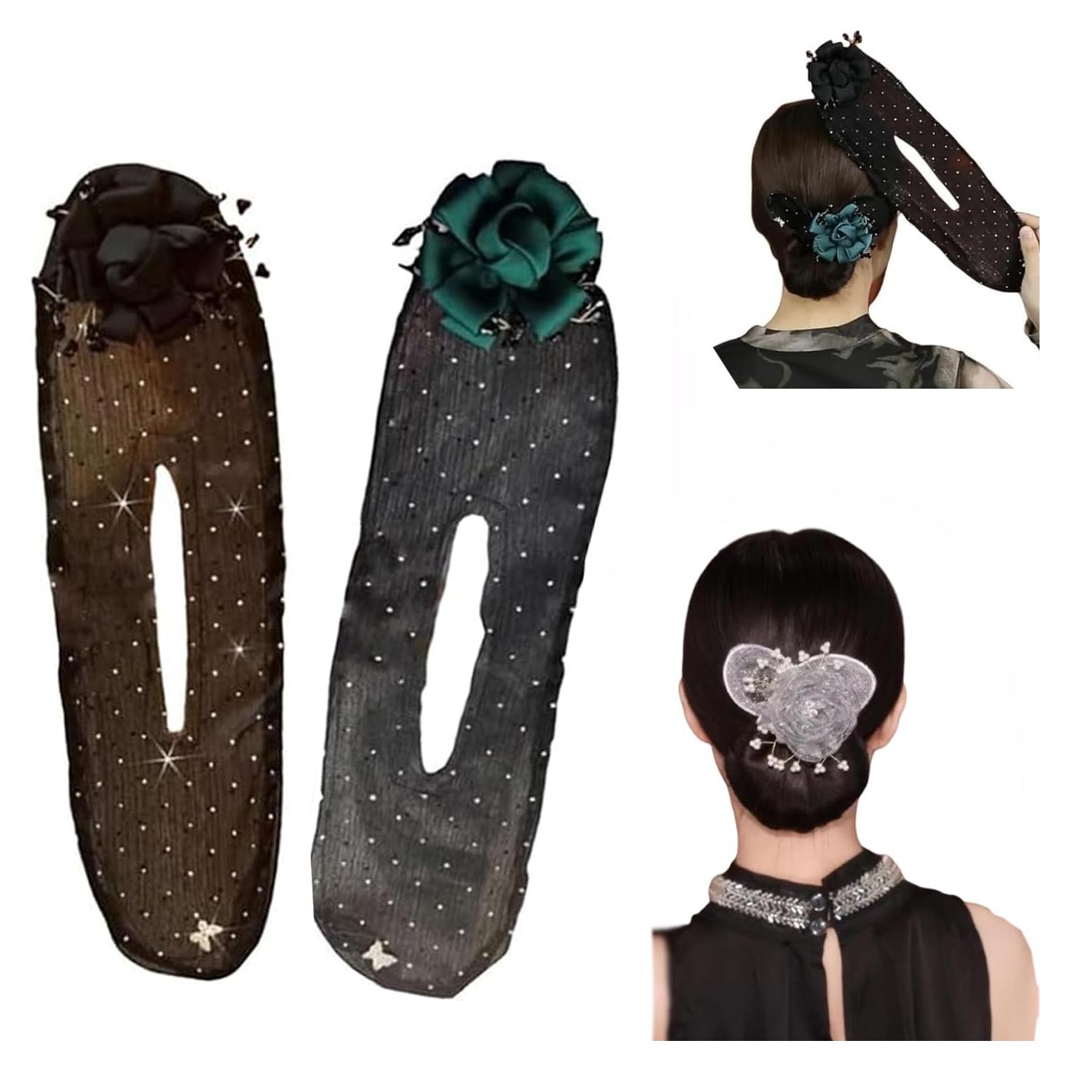 Clip de Cabello con Flores Bordadas RUGWUN - 2 Piezas