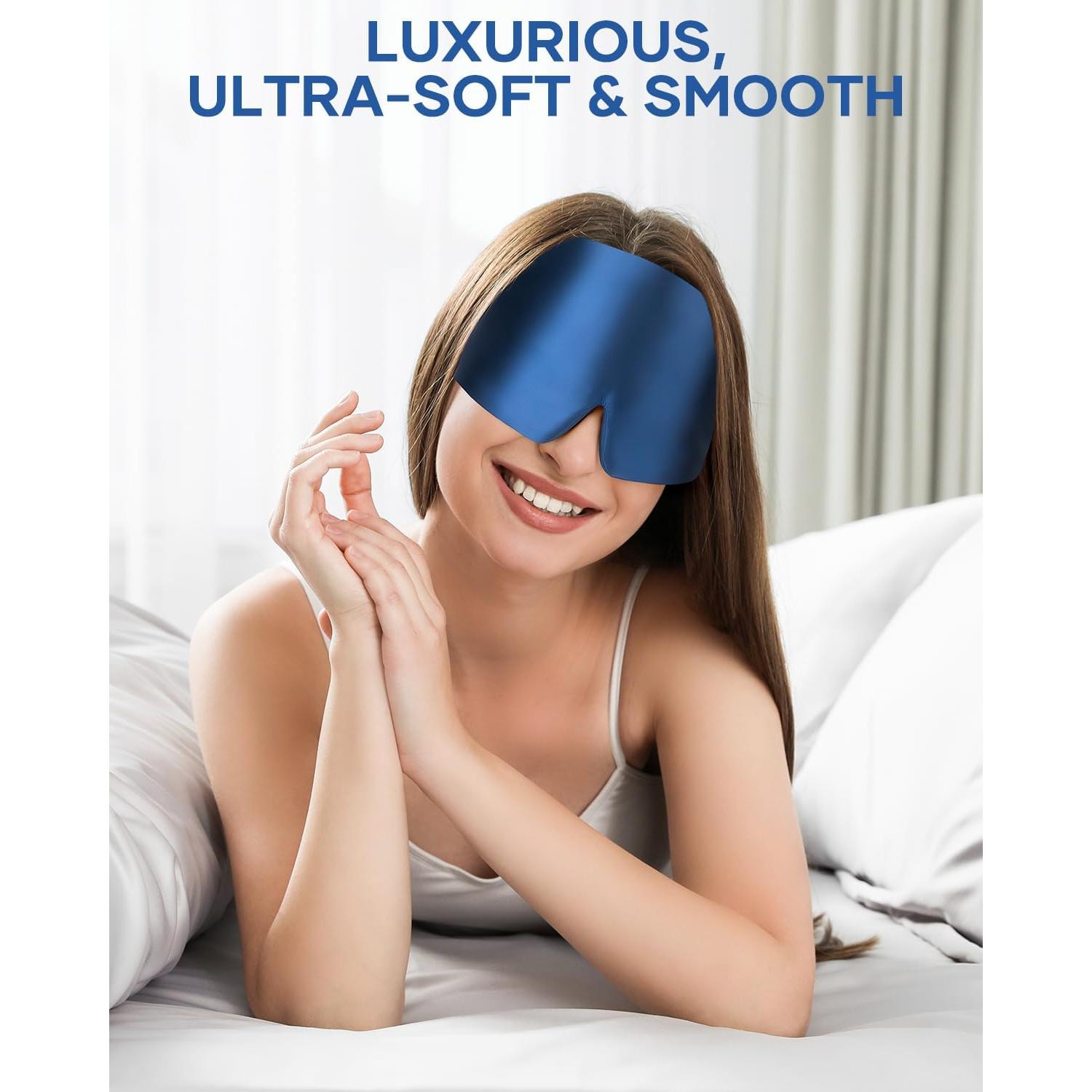 Máscara de Sueño de Seda Zinpaza Acolchada Ajustable 25.5x12.3cm