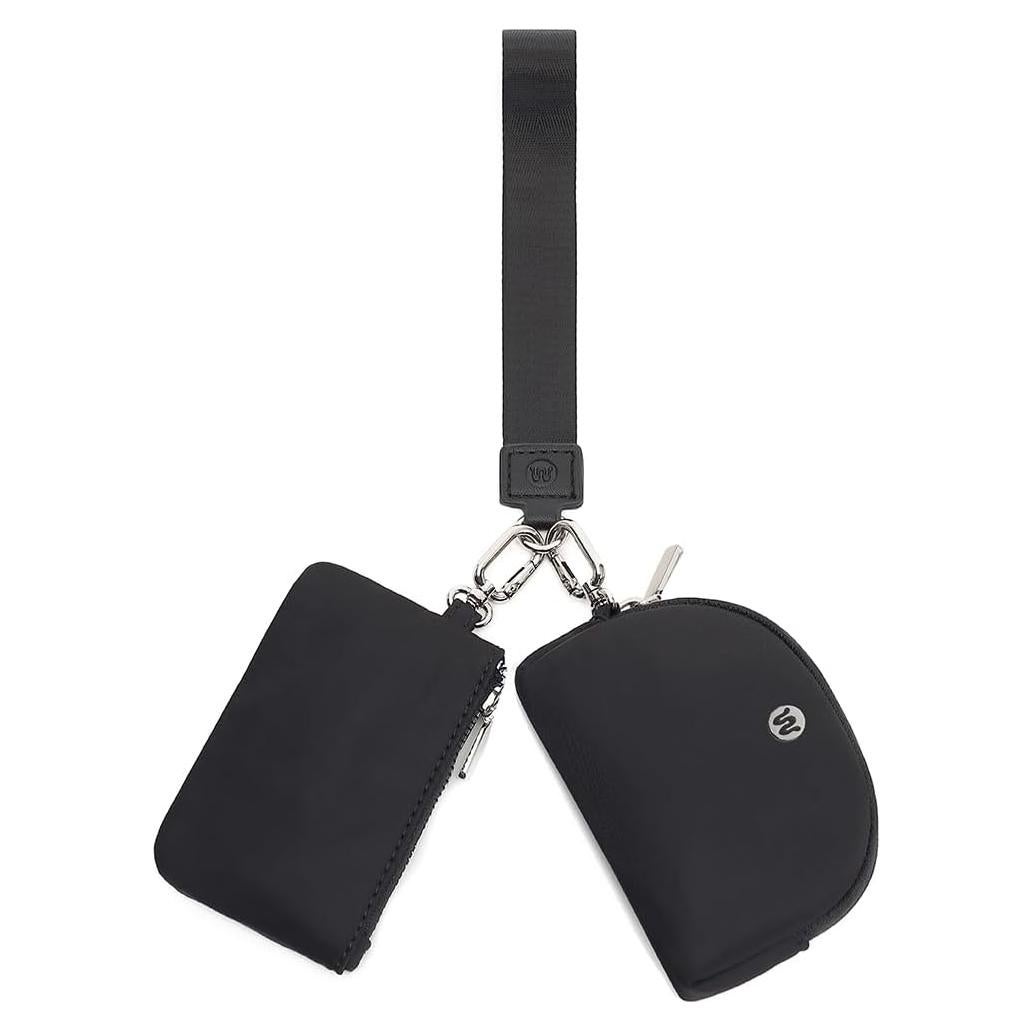 Cartera de Muñeca WSRYDJDL Negra Doble Bolsa Desmontable
