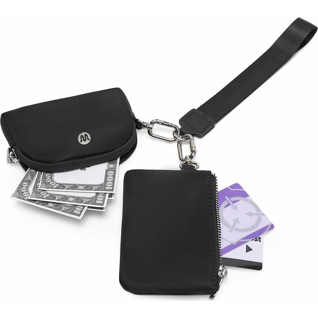 Cartera de Muñeca WSRYDJDL Negra Doble Bolsa Desmontable