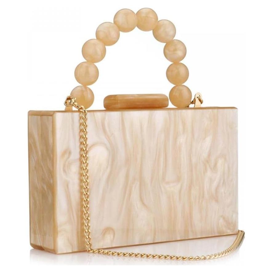 Bolso de mano acrílico Jessie FENY793604 Albaricoque 17.5x12cm