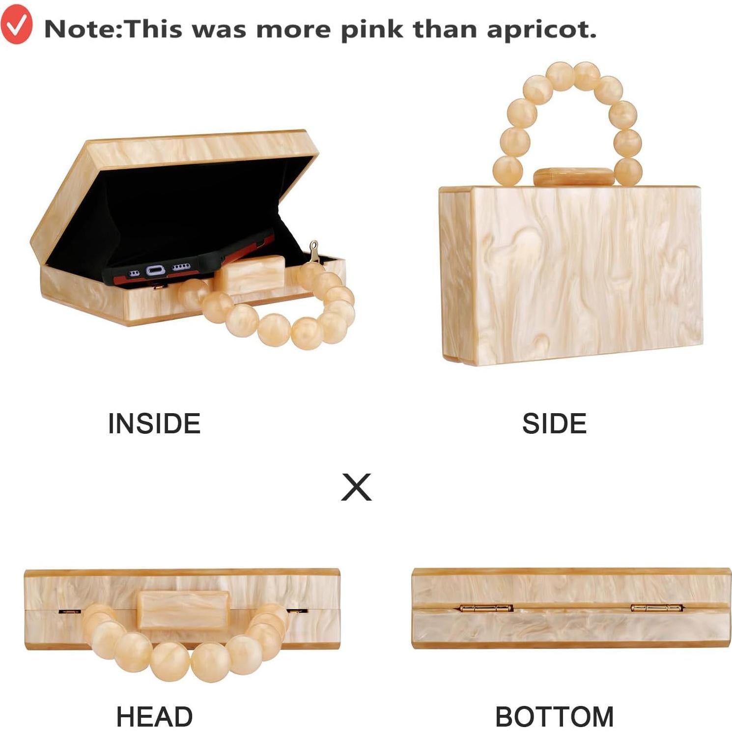 Bolso de mano acrílico Jessie FENY793604 Albaricoque 17.5x12cm