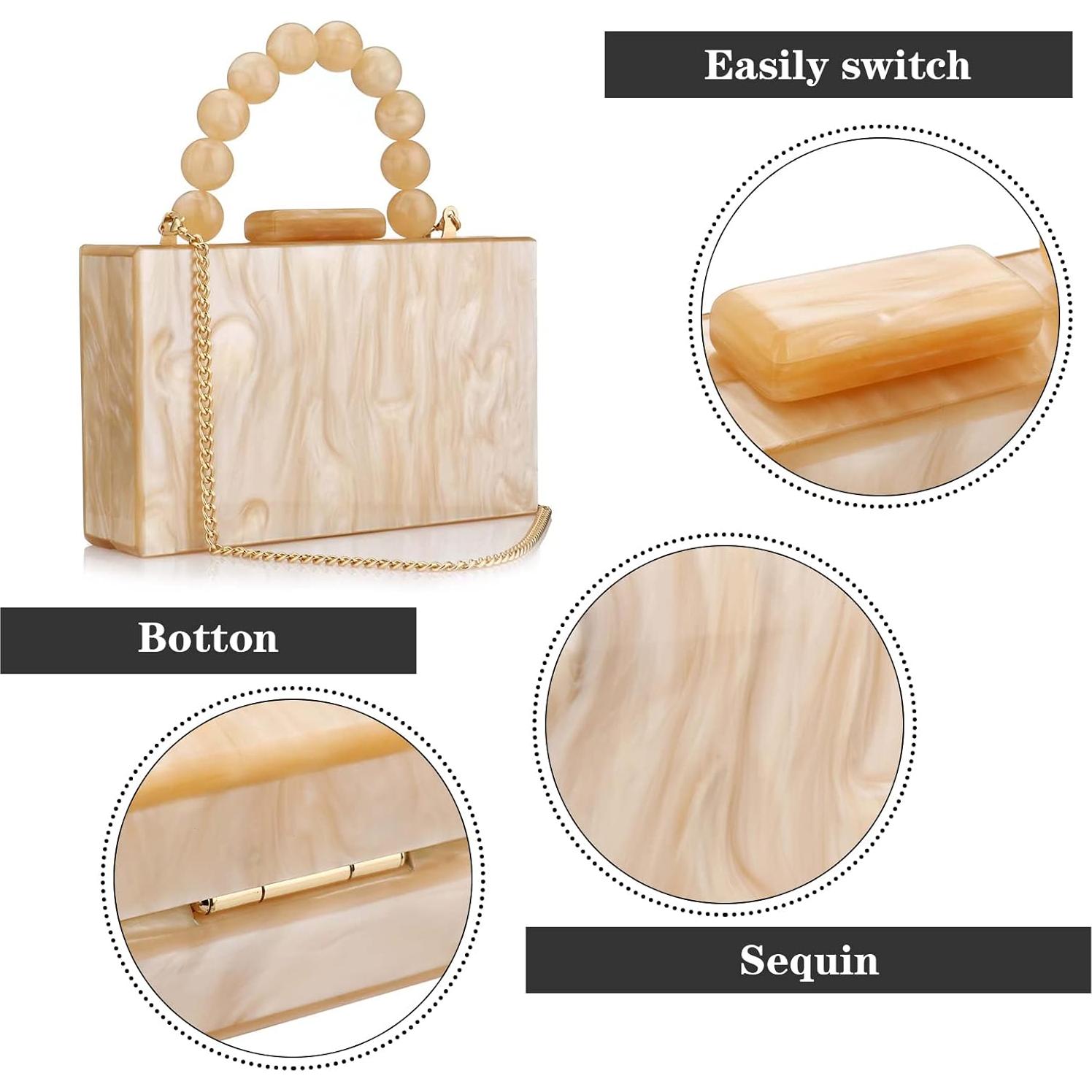 Bolso de mano acrílico Jessie FENY793604 Albaricoque 17.5x12cm