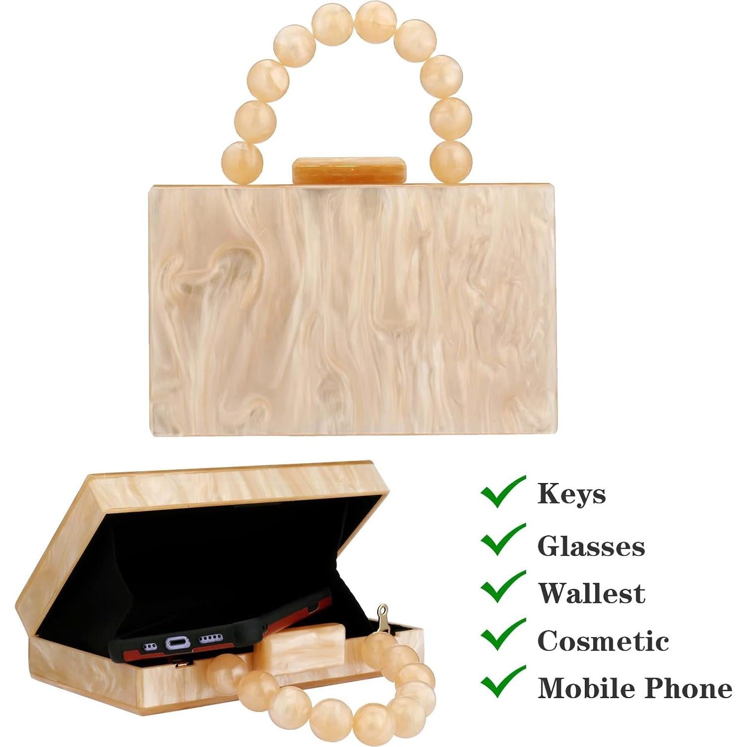 Bolso de mano acrílico Jessie FENY793604 Albaricoque 17.5x12cm