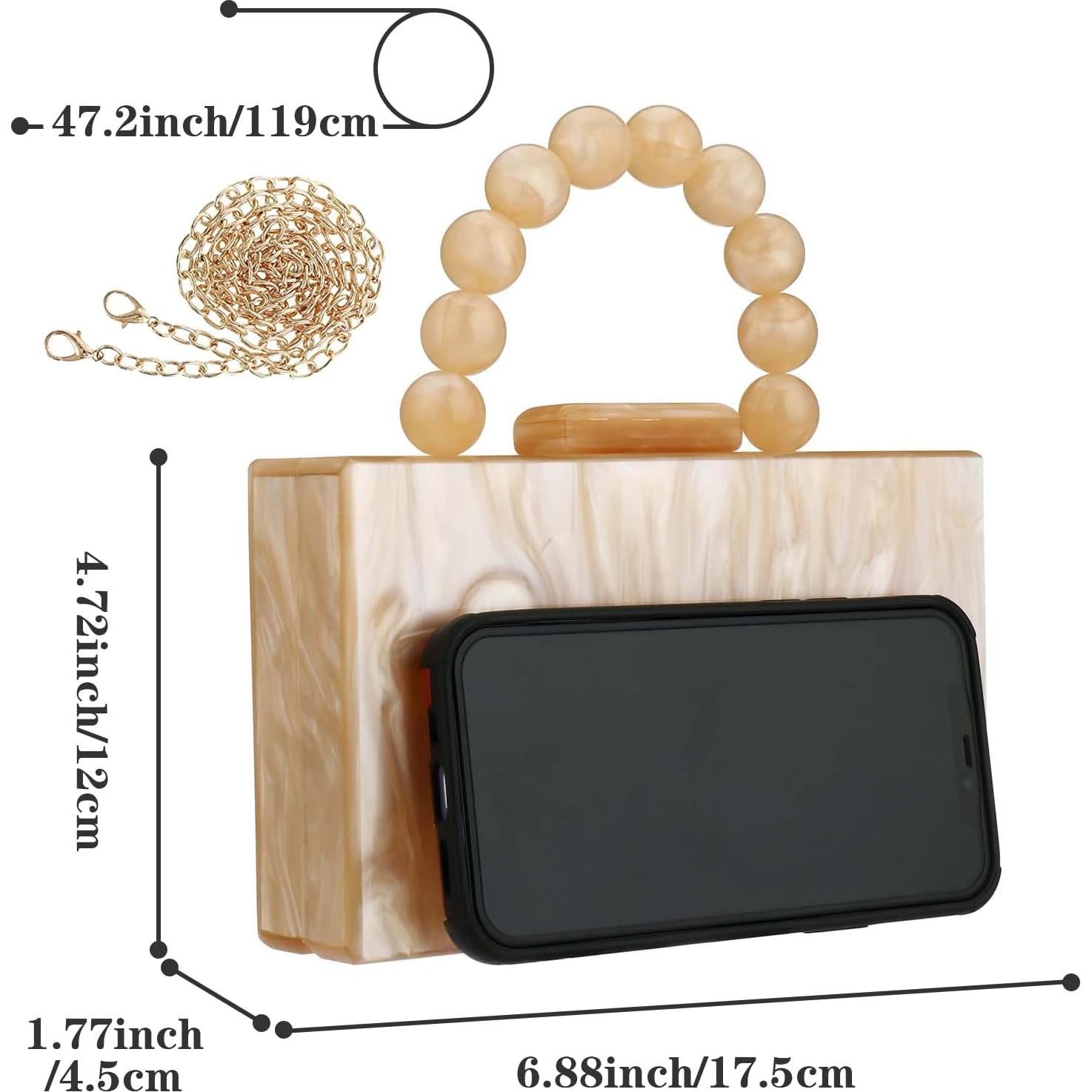 Bolso de mano acrílico Jessie FENY793604 Albaricoque 17.5x12cm