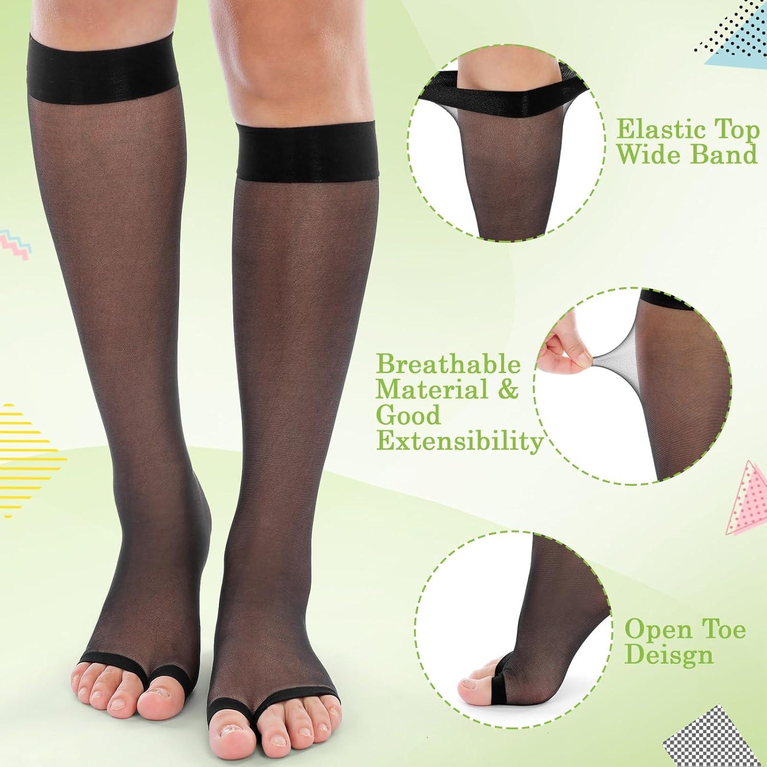 Bonuci 8 Pares de Medias Altas Sin Dedos para Mujeres - Color Nude