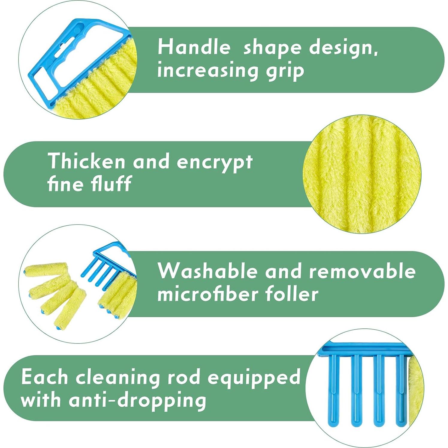 Juego de 3 Limpiadores de Persianas Geiserailie 16x13.5cm