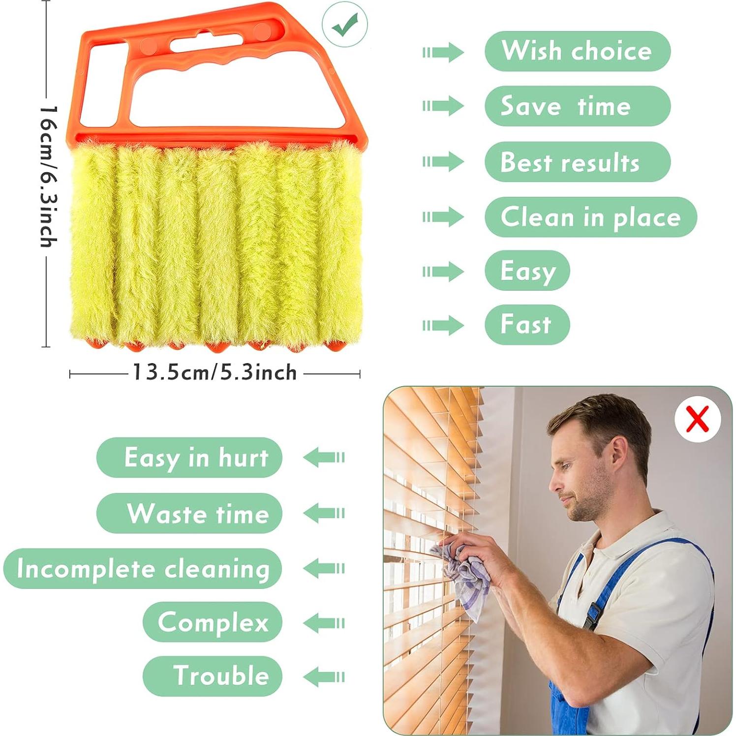 Juego de 3 Limpiadores de Persianas Geiserailie 16x13.5cm