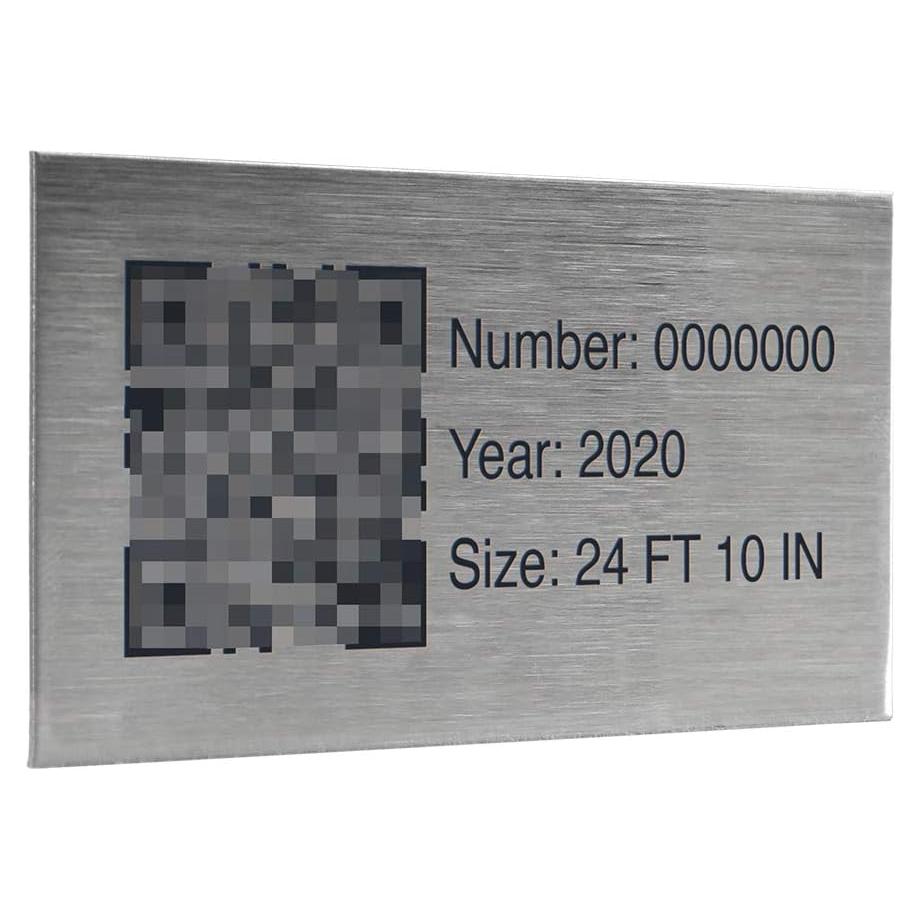 Etiqueta QR Acero Inoxidable PlaqueMaker 7.62x3.81 cm
