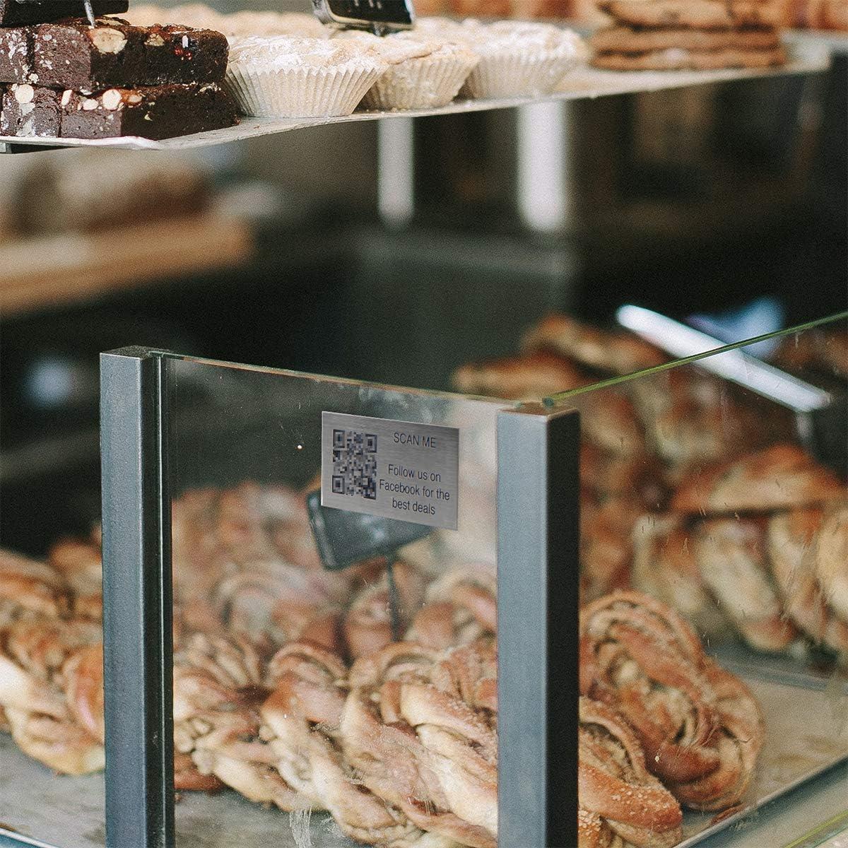 Etiqueta QR Acero Inoxidable PlaqueMaker 7.62x3.81 cm