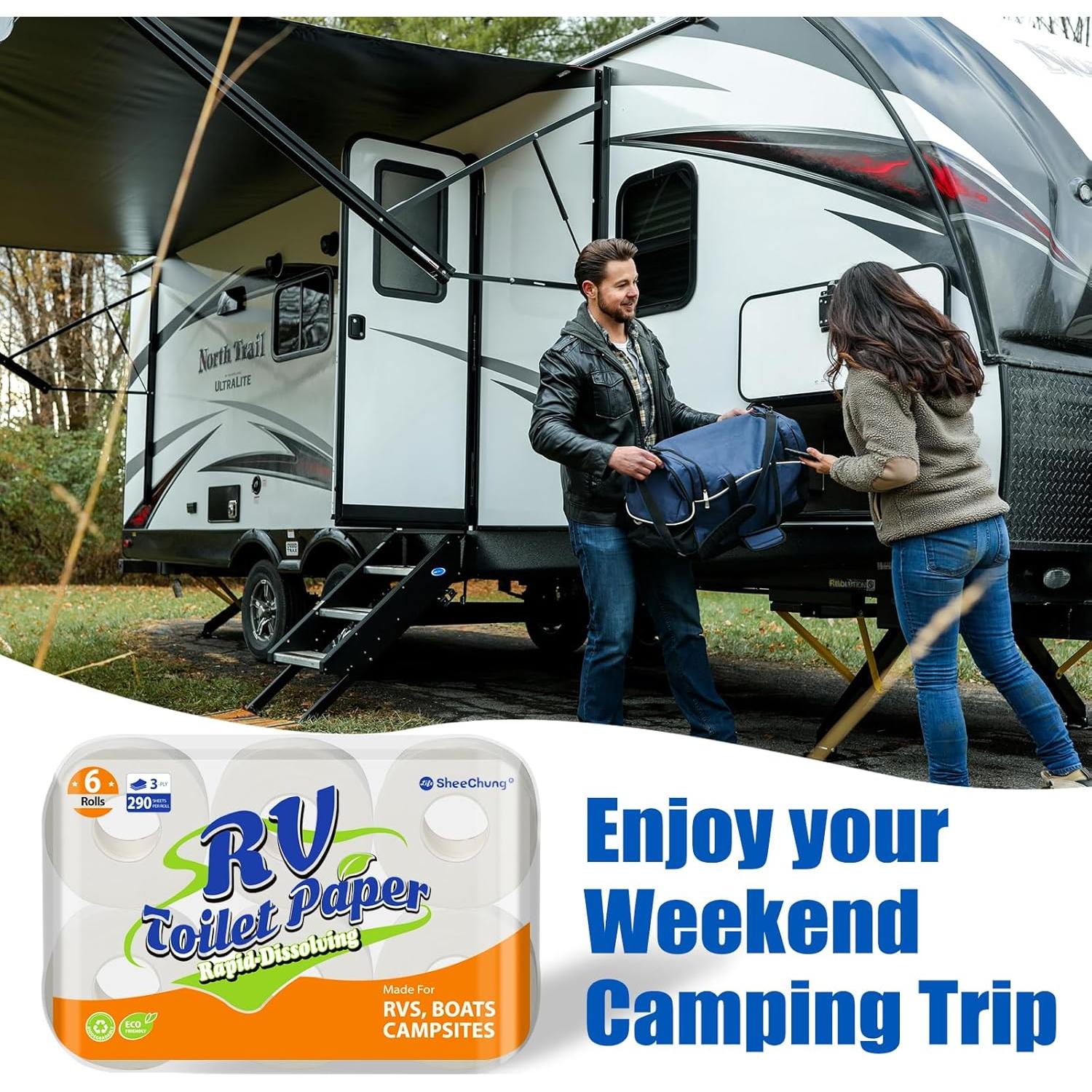 Papel Higiénico Rápido Disolvente SheeChung - 6 Rollos 290 Hojas