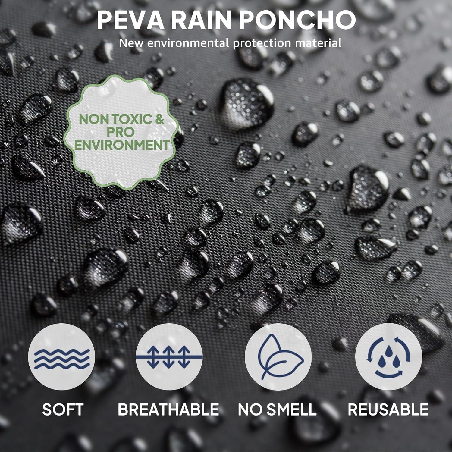 Ponchos de Lluvia ANYOO Reutilizables para Adultos - 2 Paquetes