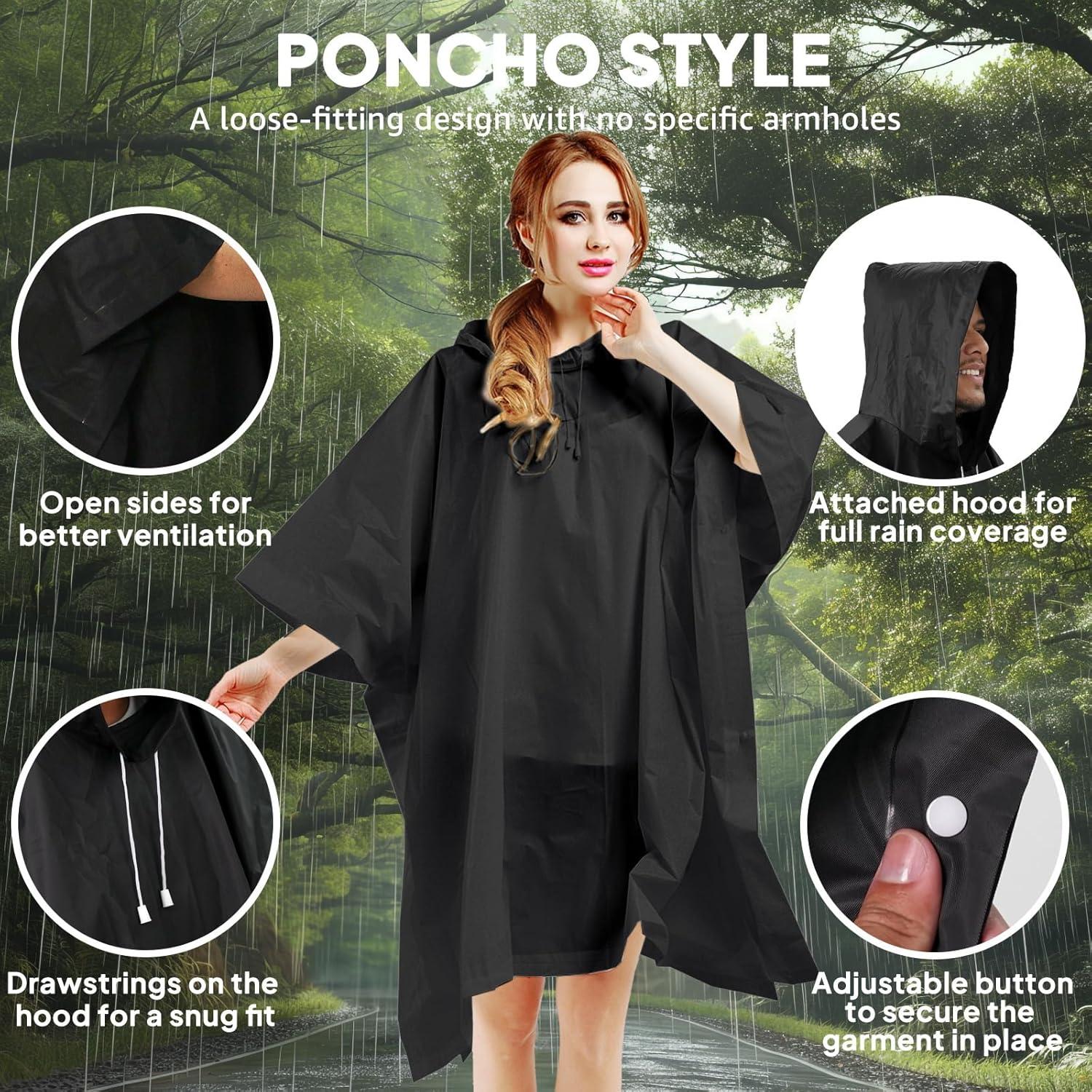 Ponchos de Lluvia ANYOO Reutilizables para Adultos - 2 Paquetes
