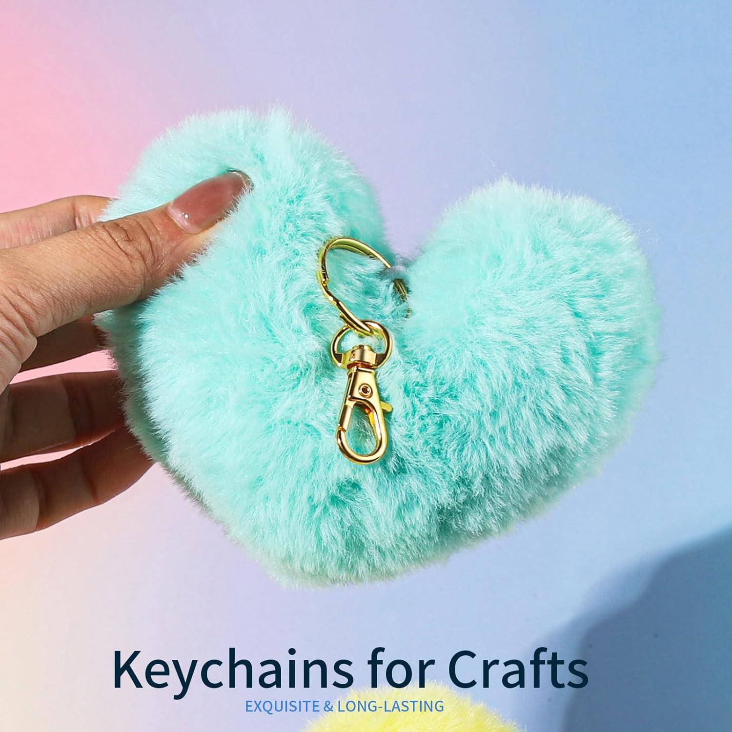 LEOBRO Kit 60 Piezas Ganchos y Anillos para Llaveros Dorado