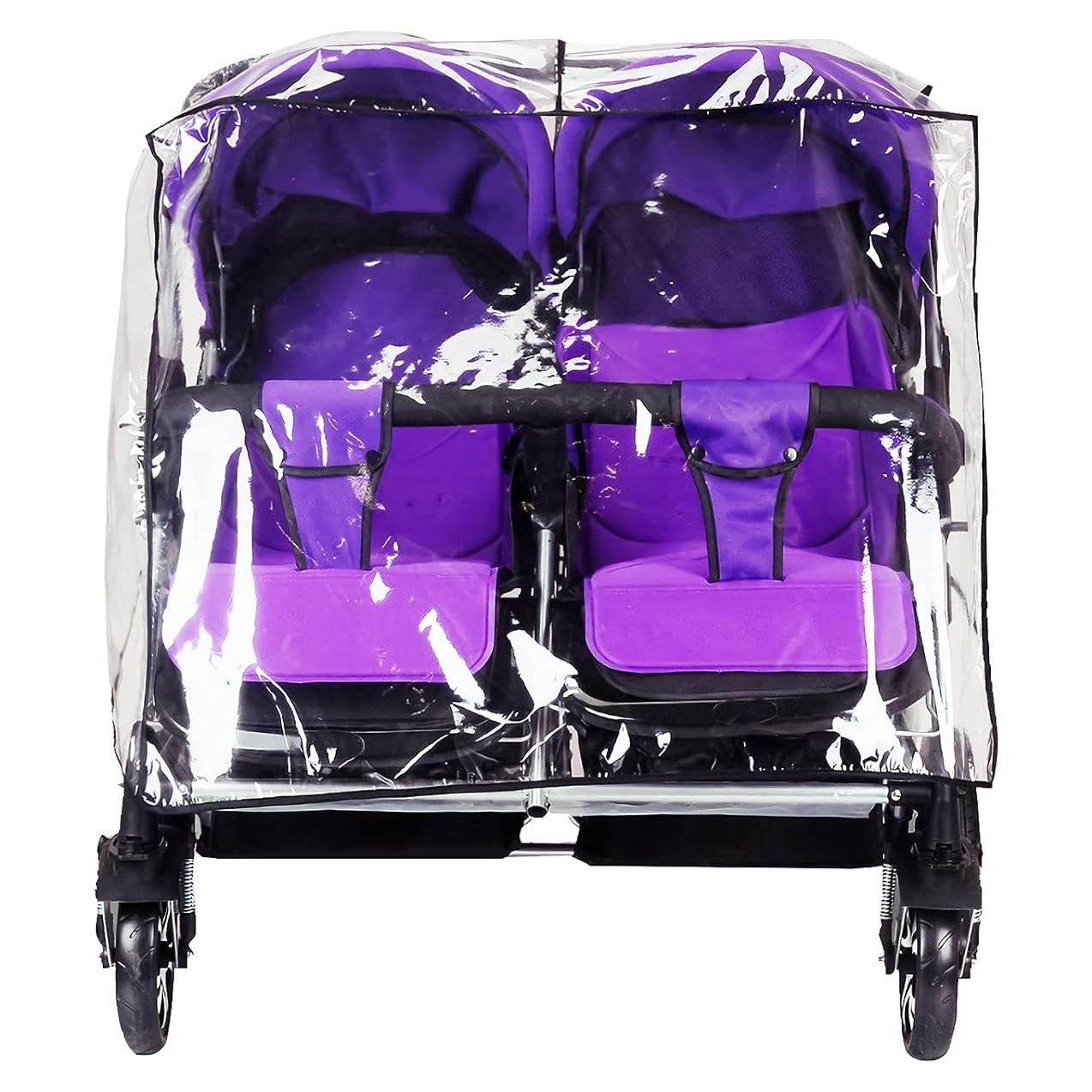 Cubierta de Lluvia Universal para Cochecito Gemelar Transparente