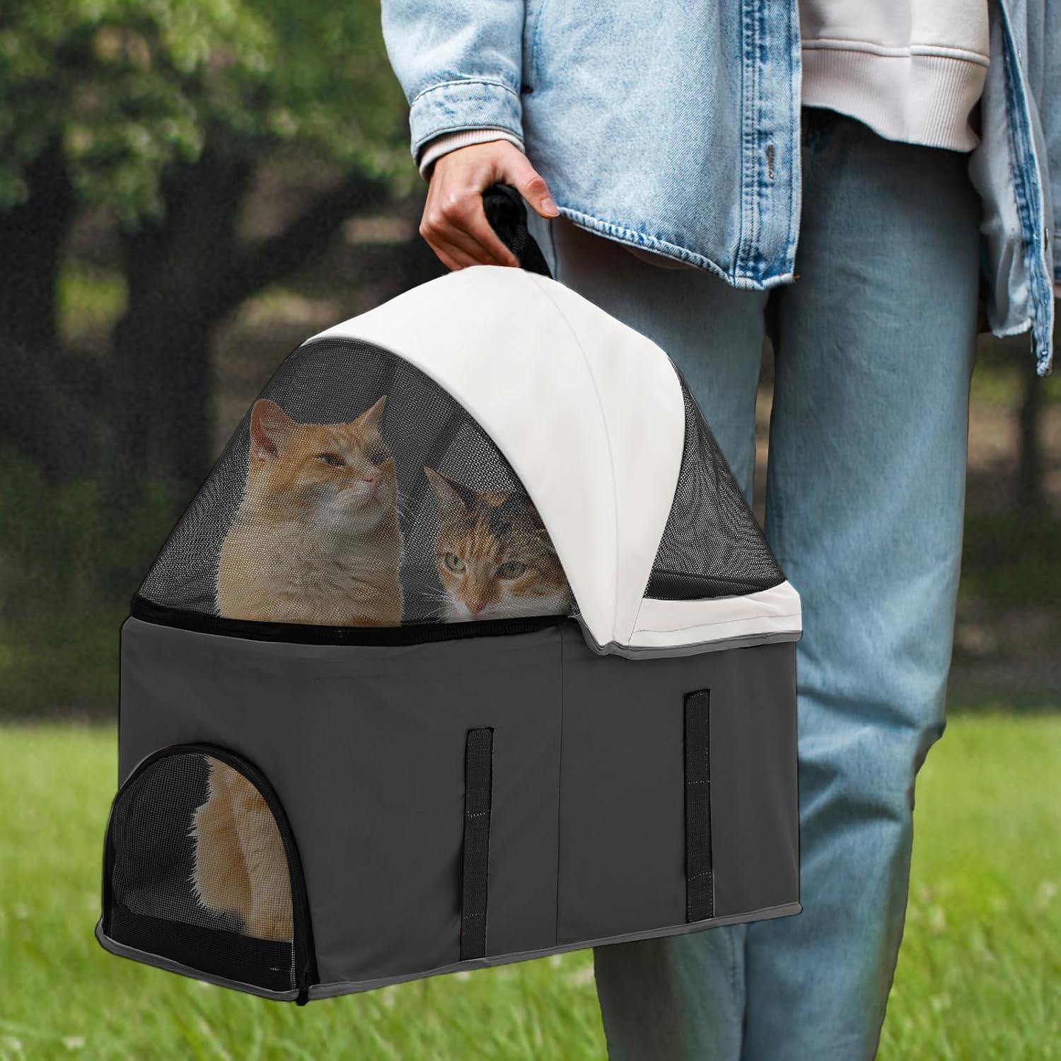 Carrito para Mascotas Colección Athena Negro 15 kg 4 Ruedas