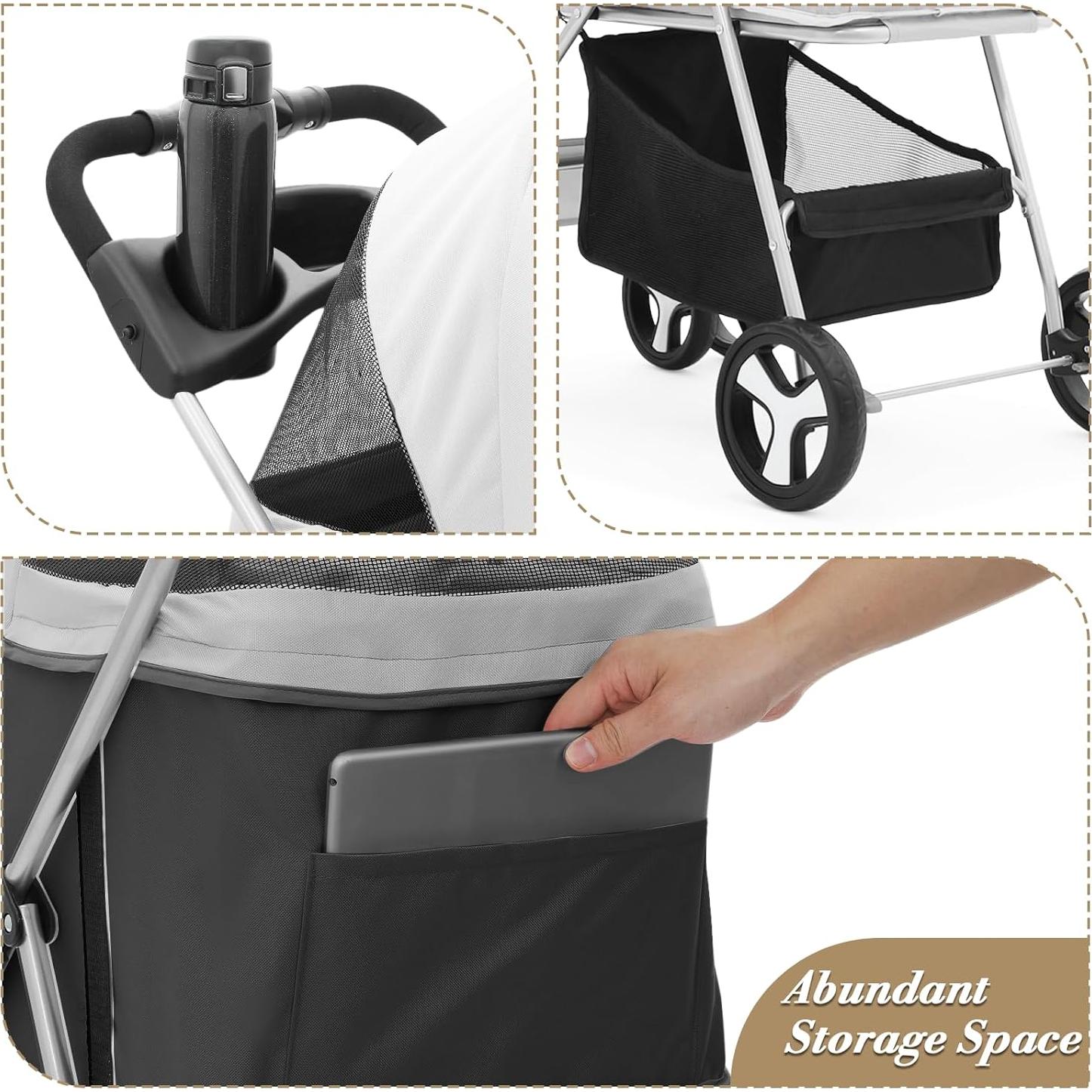 Carrito para Mascotas Colección Athena Negro 15 kg 4 Ruedas