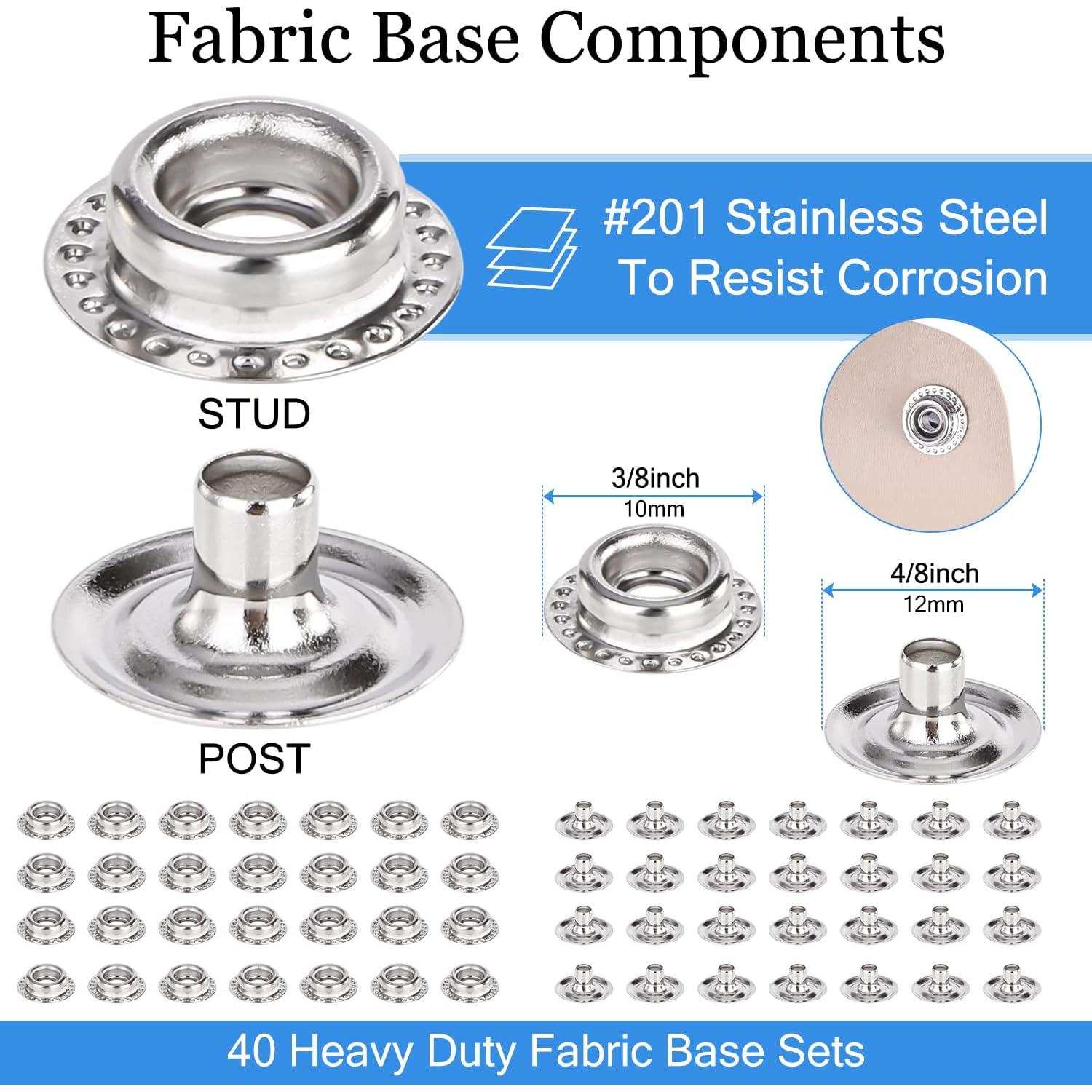 Kit de Botones de Lona CENOZ 314PCS Acero Inoxidable Plata
