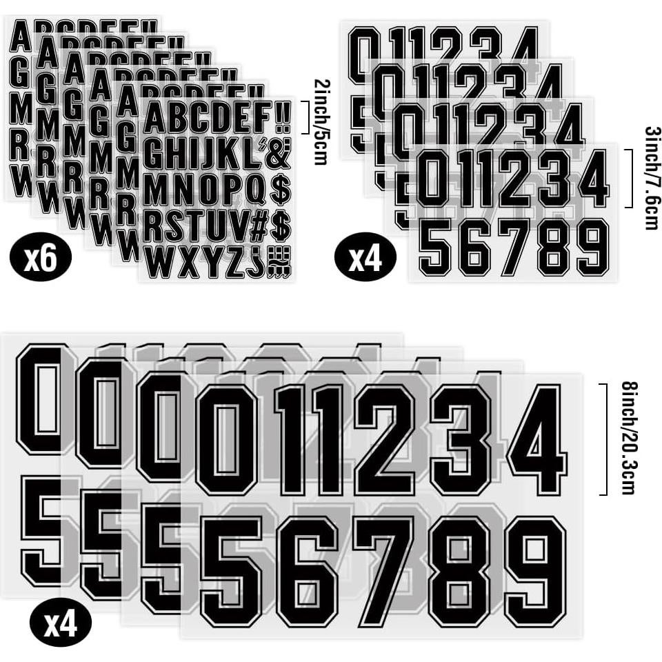 Kit 358 Pcs Números y Letras Termoadhesivos Ukontagood Negro