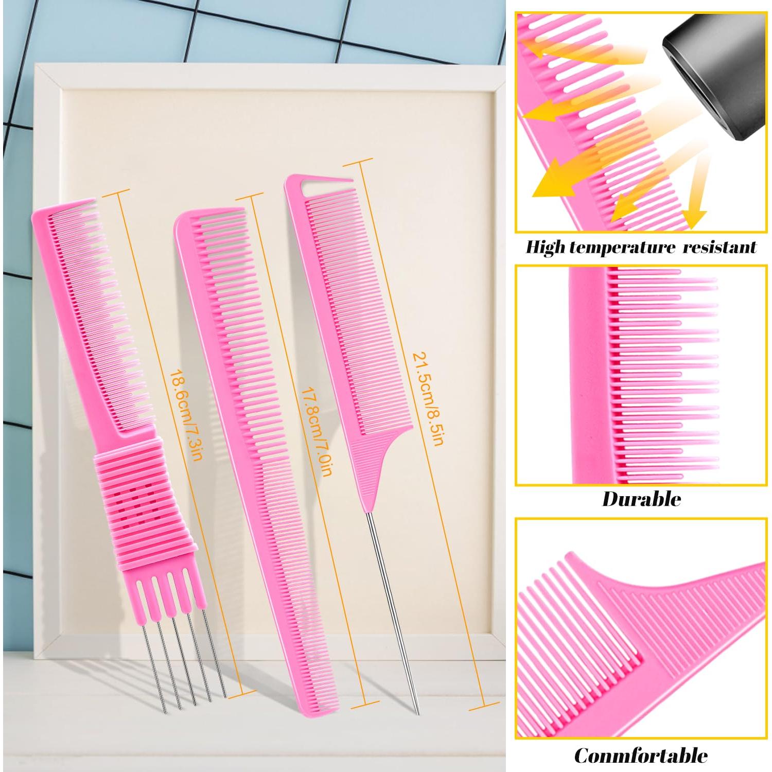 50 Clips de Rizo IKOCO Dorado + 3 Peines para Peluquería