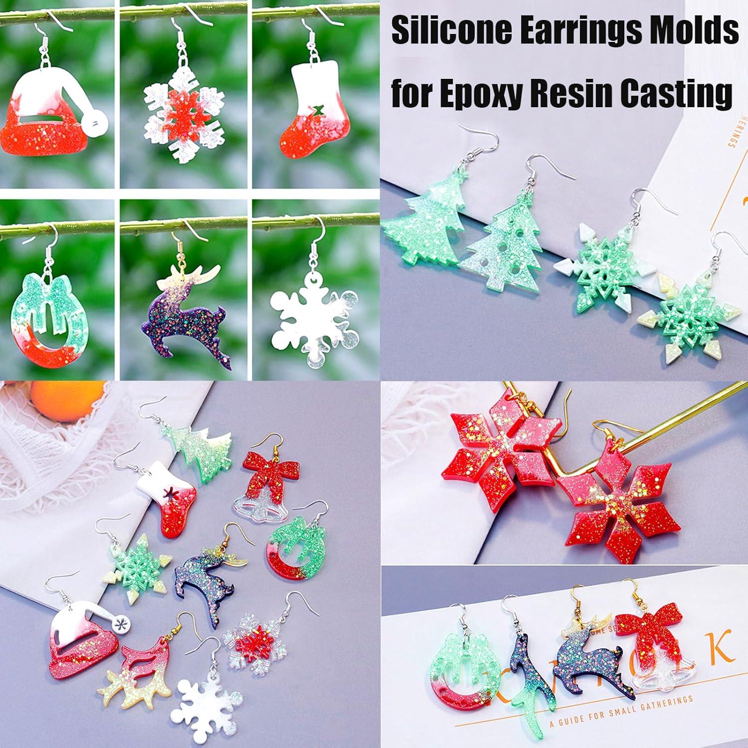 Moldes de Aretes de Resina ZQYSING 5 Piezas Navidad
