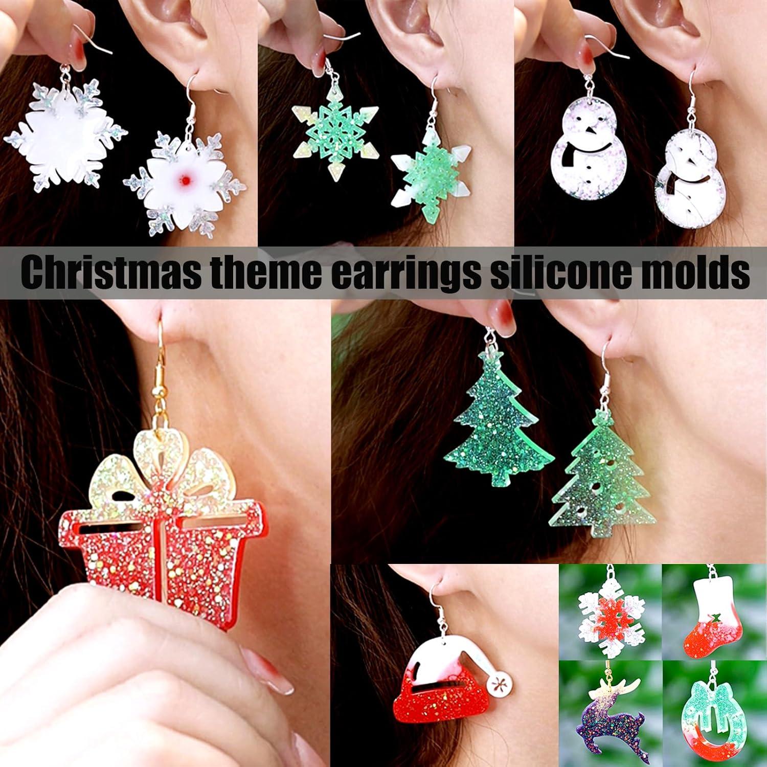 Moldes de Aretes de Resina ZQYSING 5 Piezas Navidad