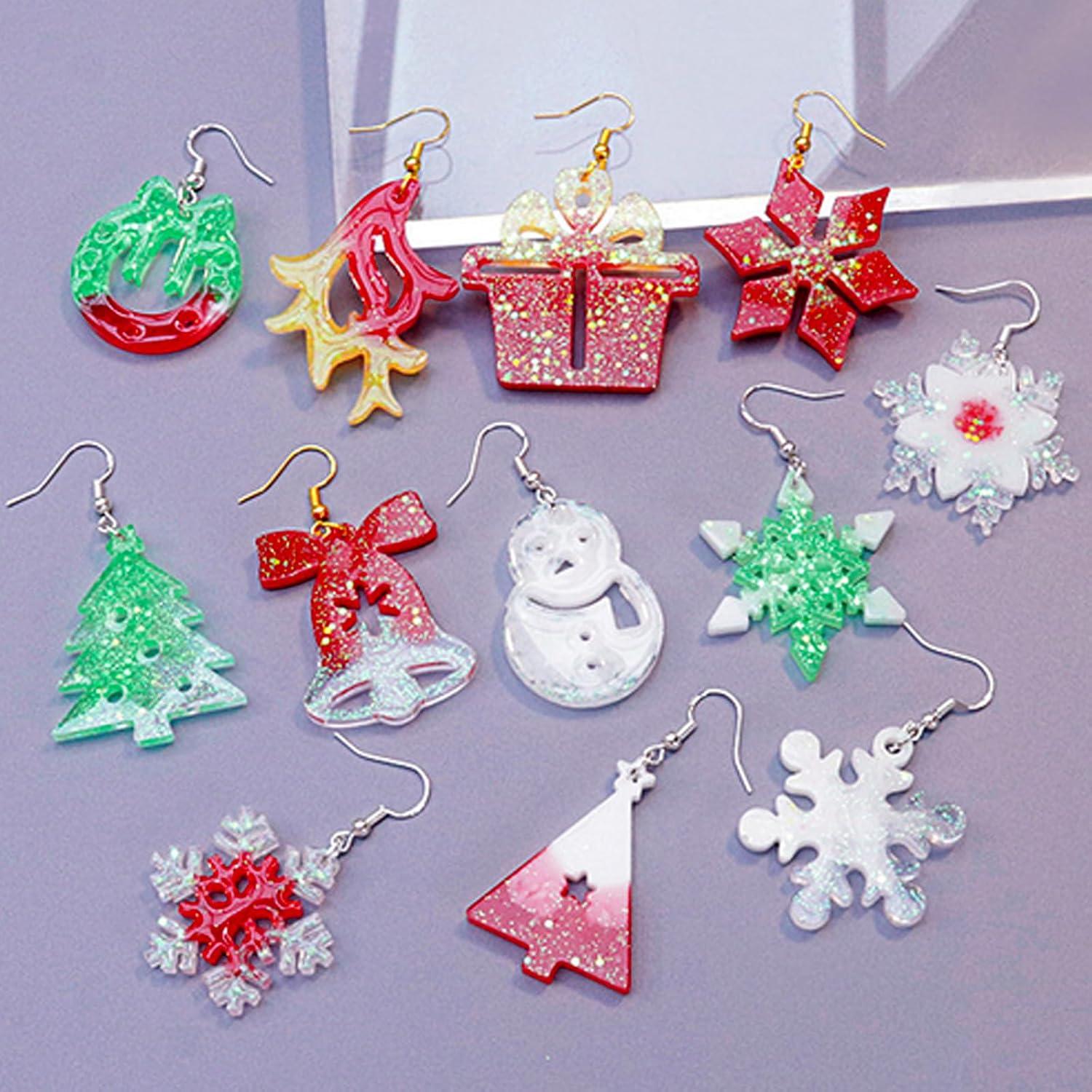 Moldes de Aretes de Resina ZQYSING 5 Piezas Navidad