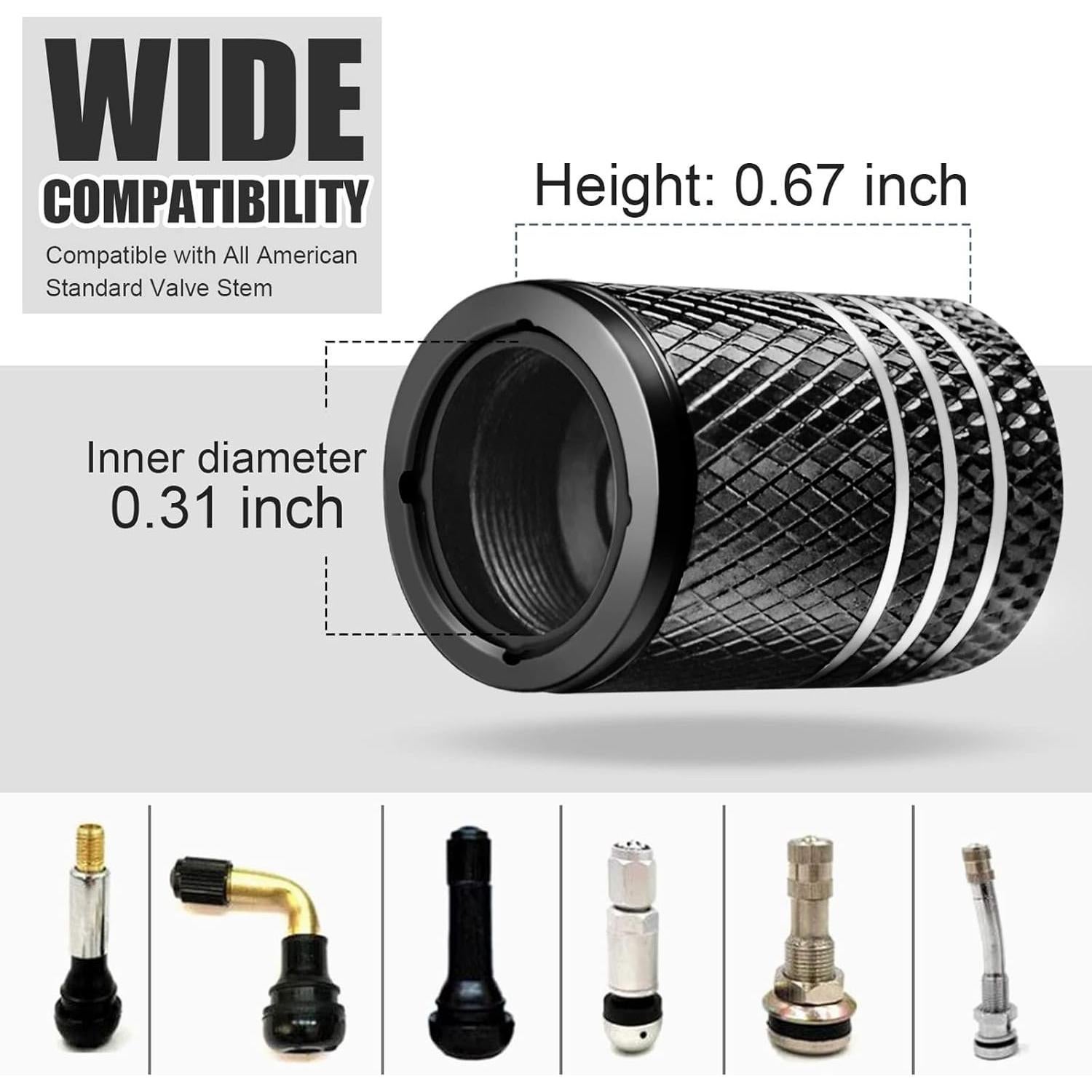 Tapas de Válvula de Neumático DEKKCAP 5 Piezas Bandera Americana