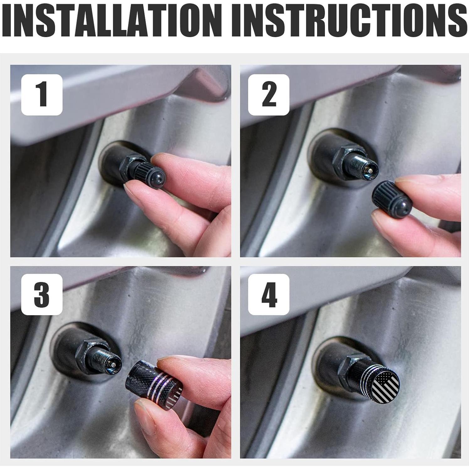 Tapas de Válvula de Neumático DEKKCAP 5 Piezas Bandera Americana