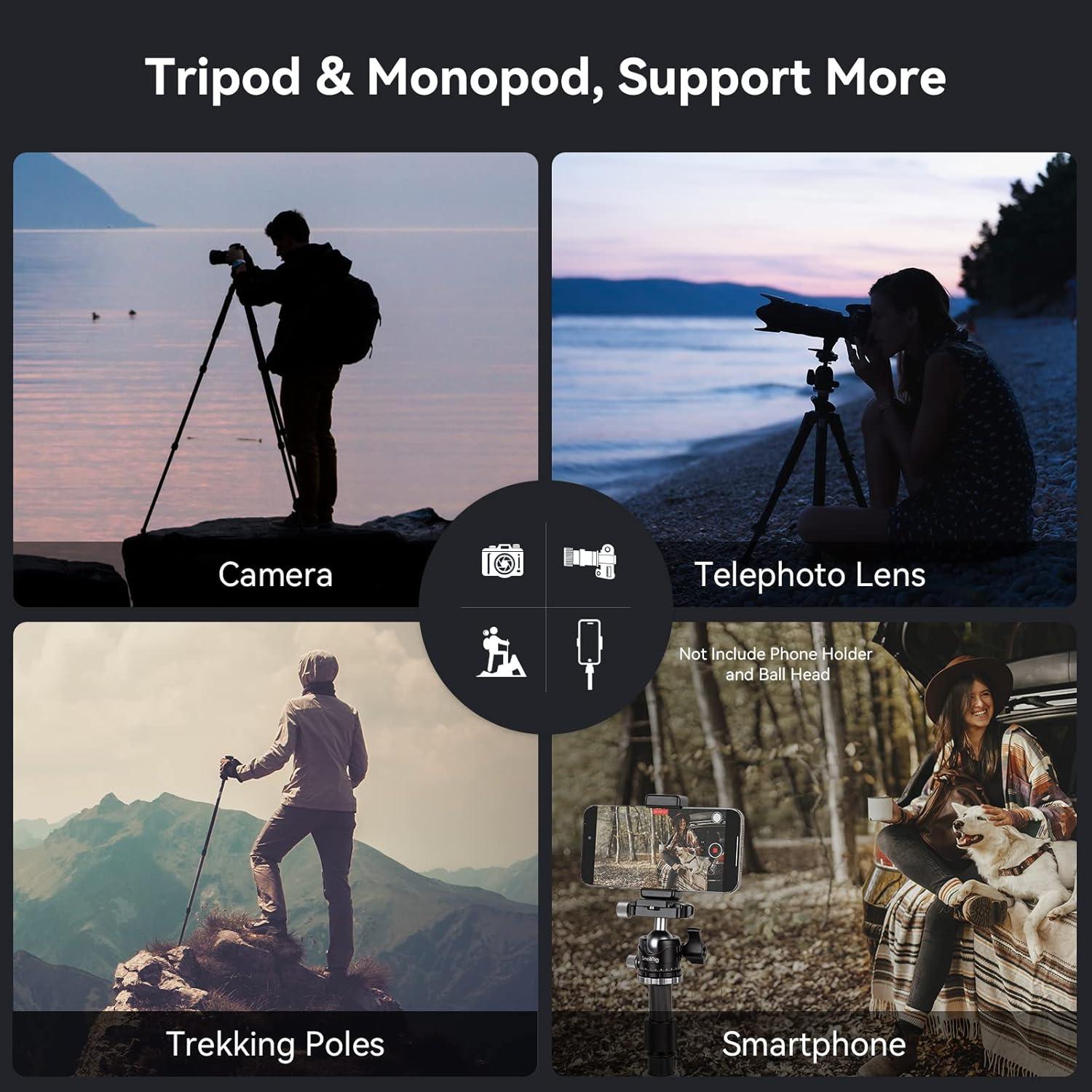 Trípode de fibra de carbono SmallRig AP-10, 52.4" ligero y compacto