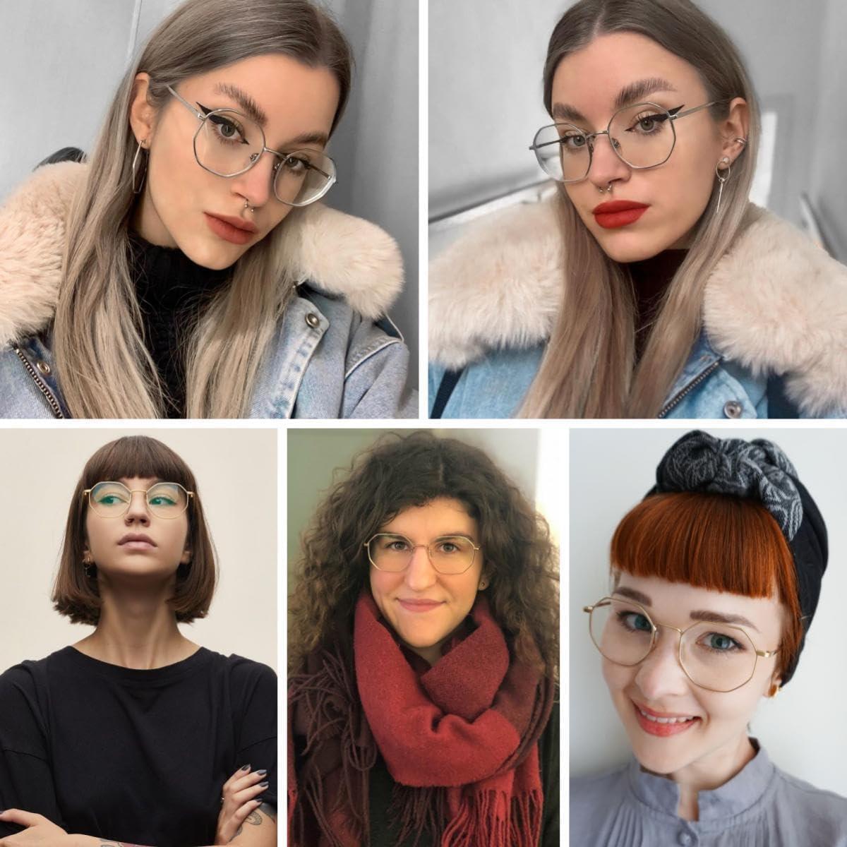 Gafas NIDOVIX Sin Prescripción Unisex Anti-luz Azul Oro