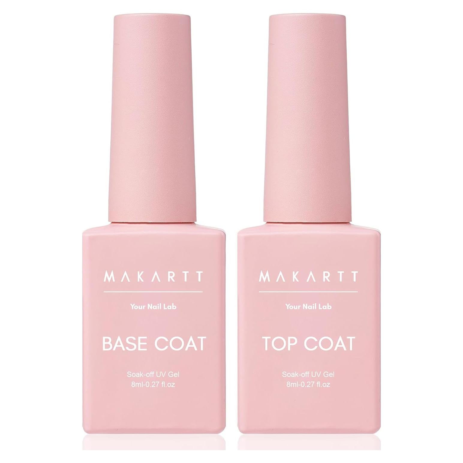 Kit Base y Top Coat Gel Makartt 8ml - Brillo Duradero y Resistente