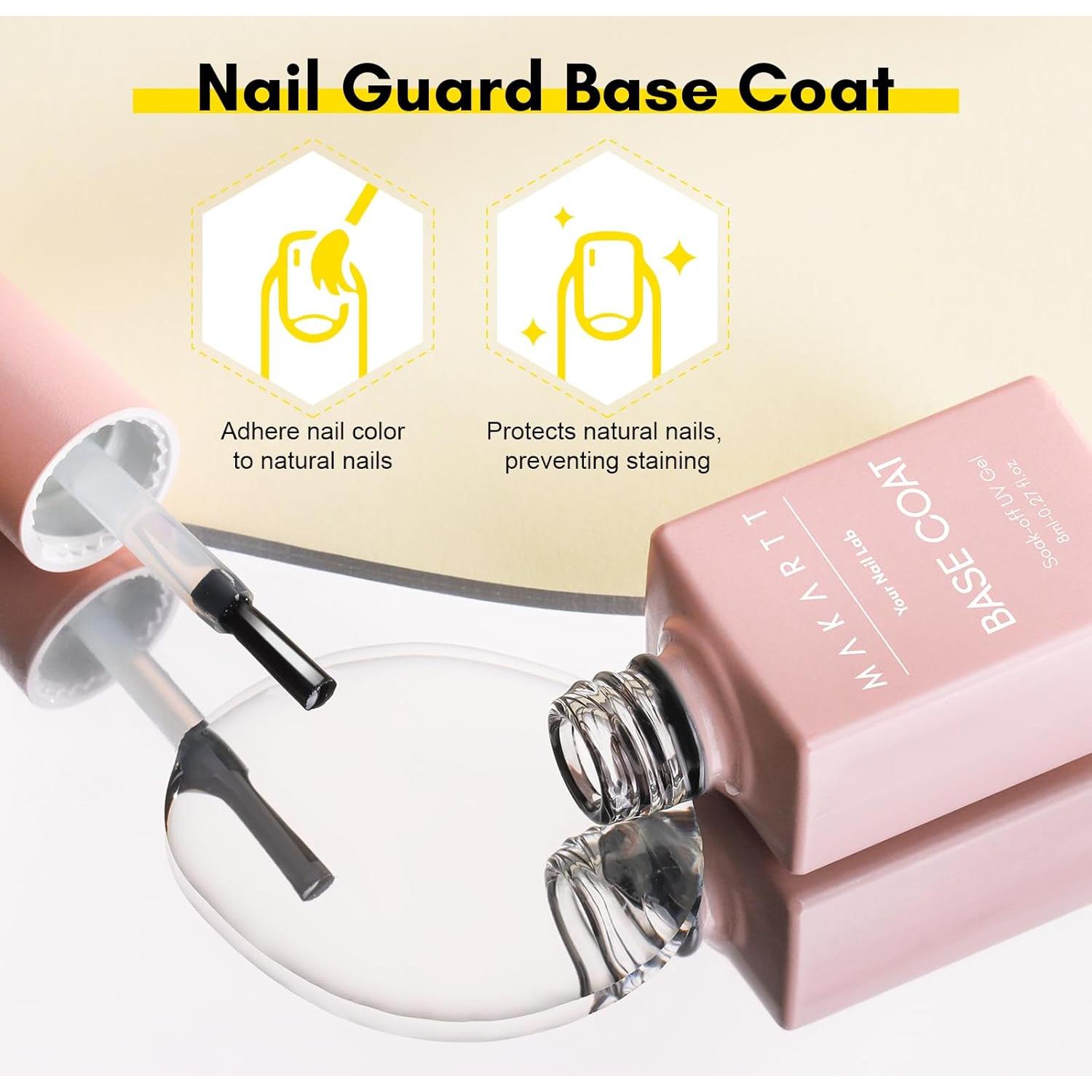 Kit Base y Top Coat Gel Makartt 8ml - Brillo Duradero y Resistente