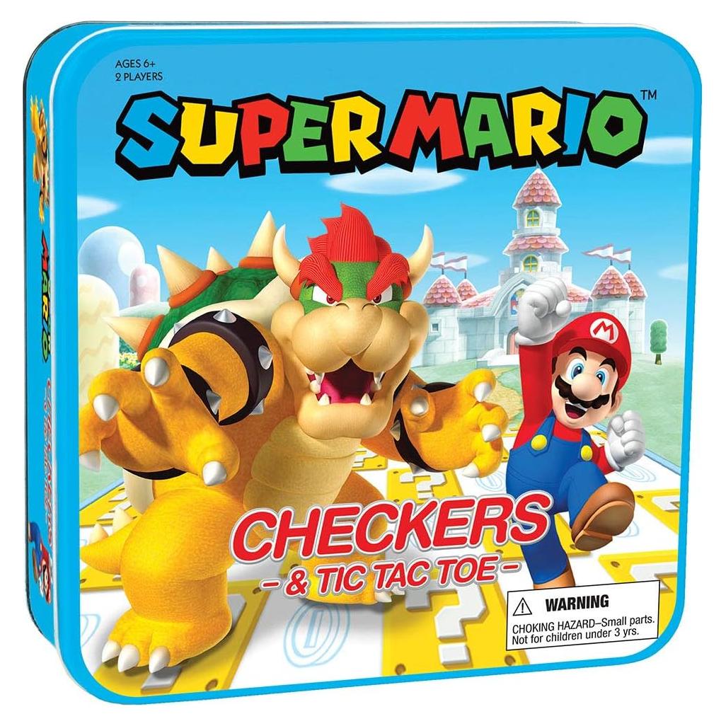 Juego de Damas y Tres en Raya USAOPOLY Super Mario