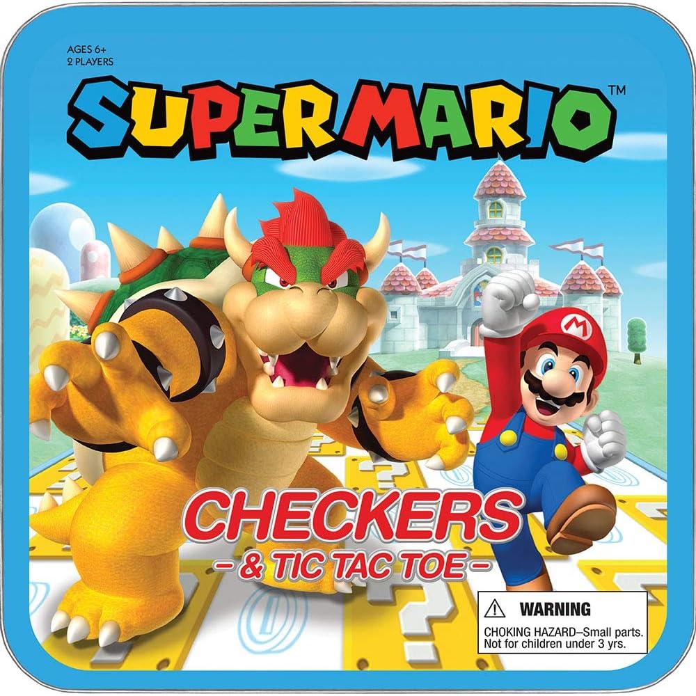 Juego de Damas y Tres en Raya USAOPOLY Super Mario