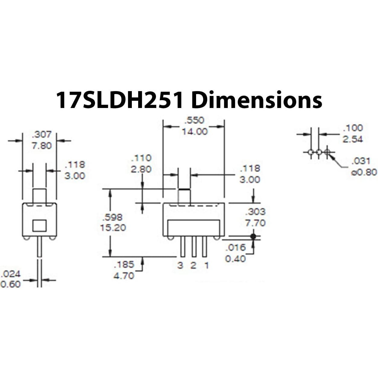 Interruptor Deslizante Mini SPDT 3 Pines Conector PC EX ELECTRONIX