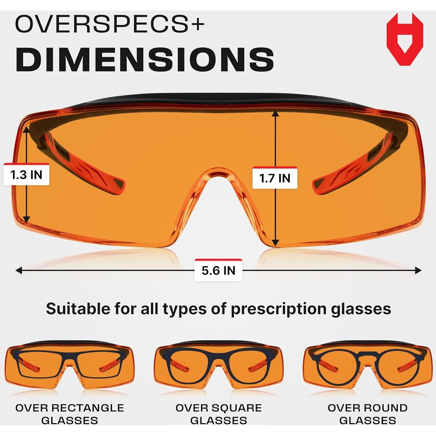 Gafas de Seguridad NoCry OverSpecs Naranja 100% UV y Antiempañante