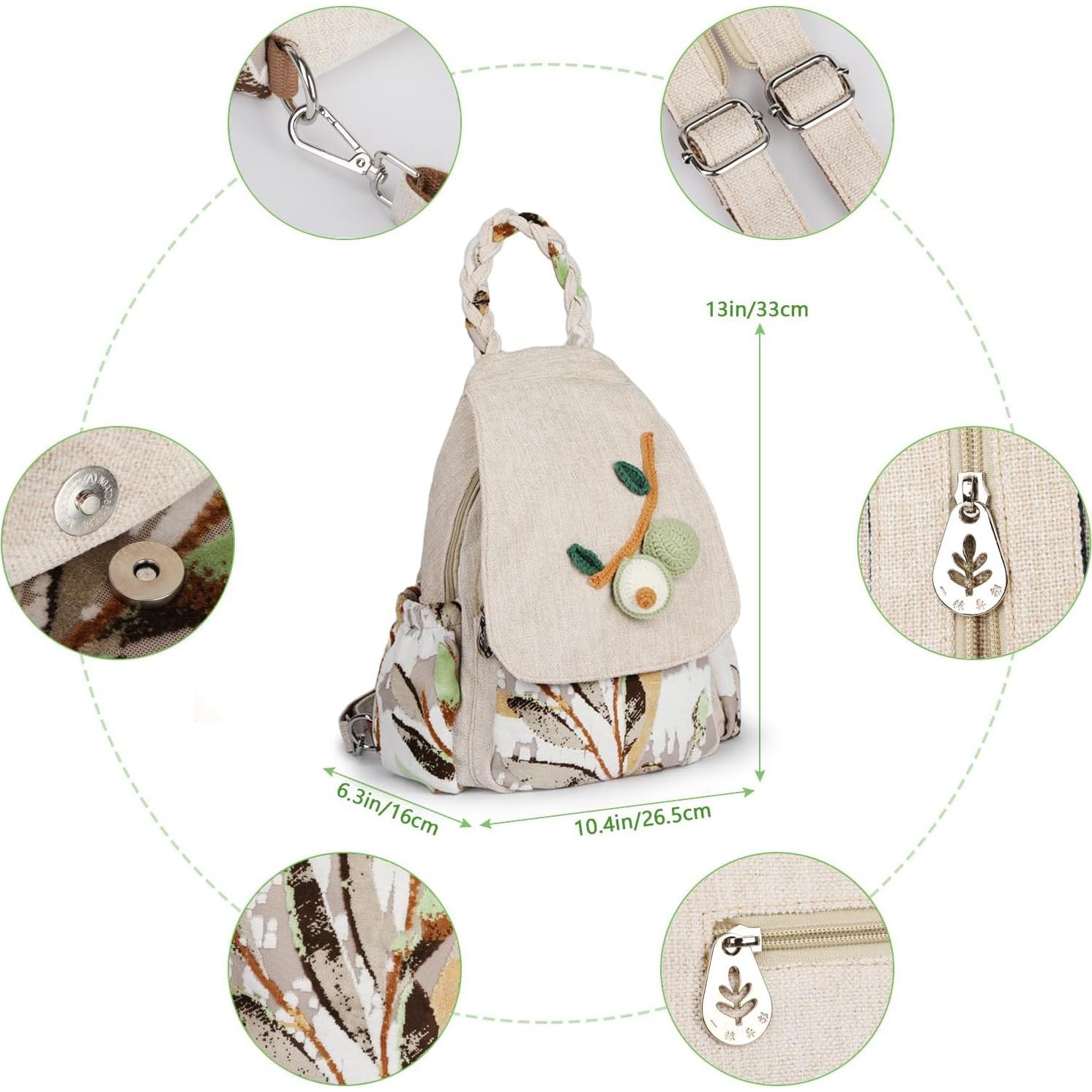 Bolso Bandolera Convertible Lona Premium Mujeres Aguacate