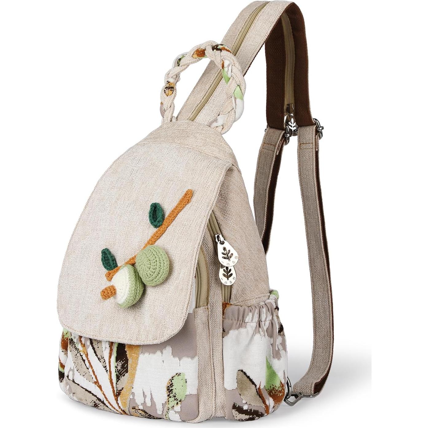 Bolso Bandolera Convertible Lona Premium Mujeres Aguacate