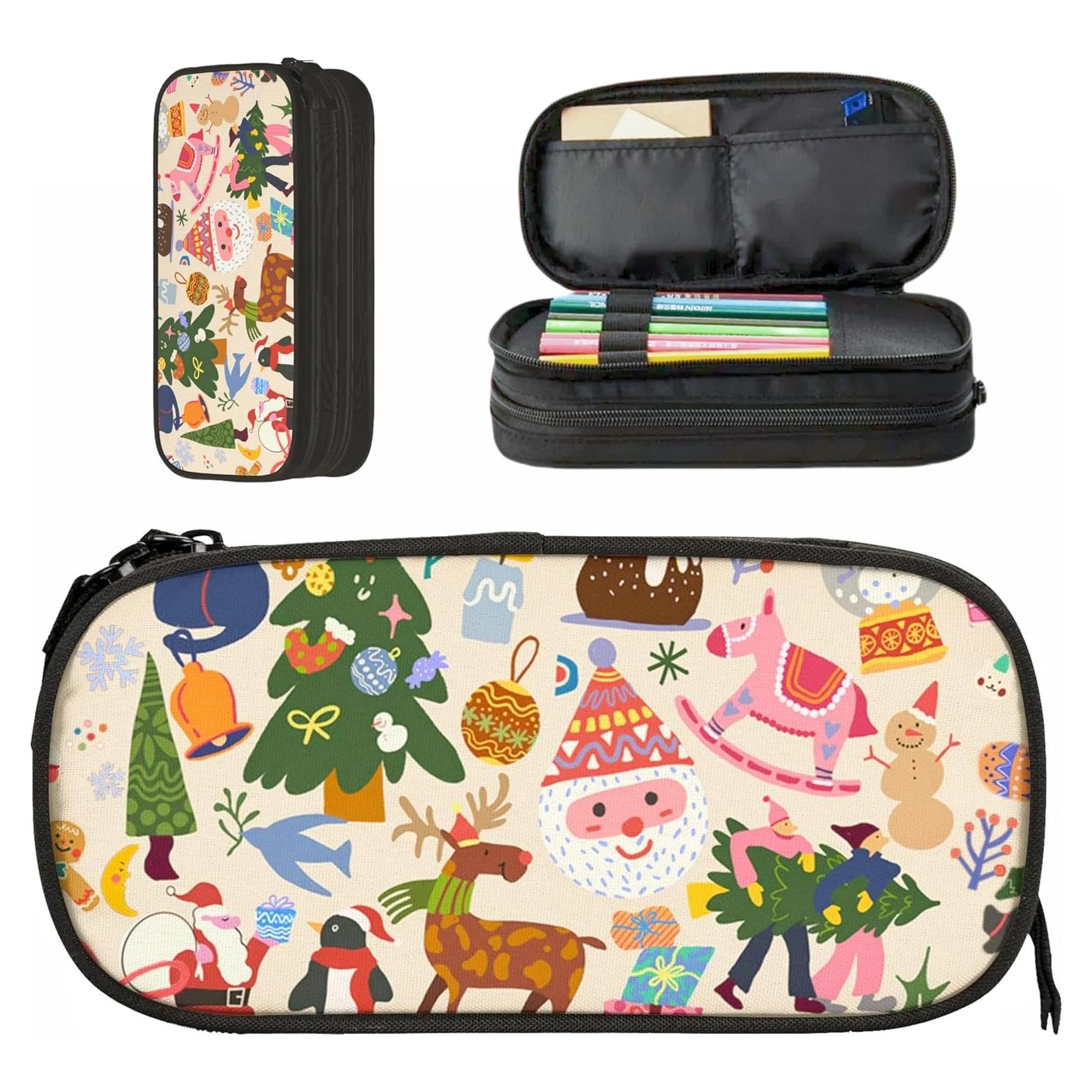 Estuche de Lápices OWCRNEF Beige Doble Compartimento 21x10.5cm