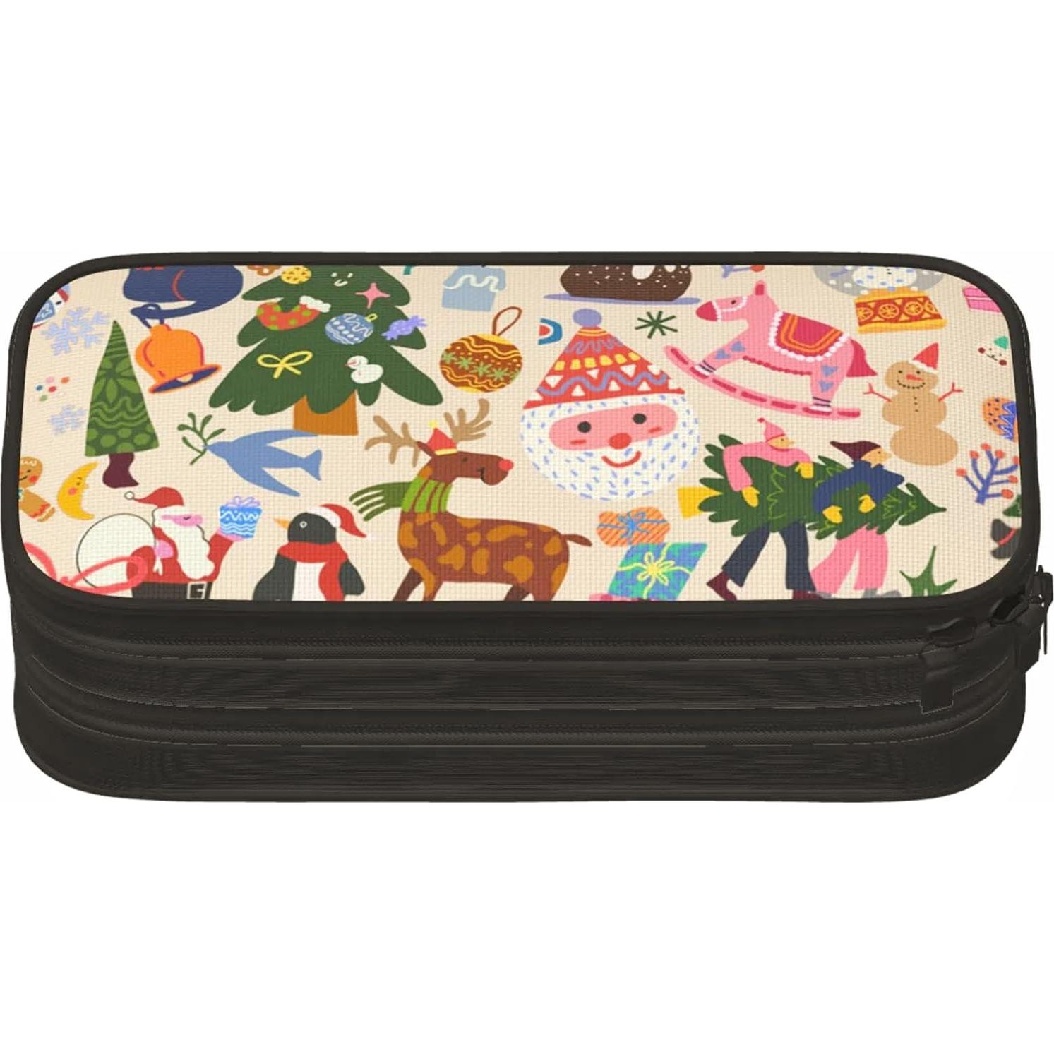 Estuche de Lápices OWCRNEF Beige Doble Compartimento 21x10.5cm