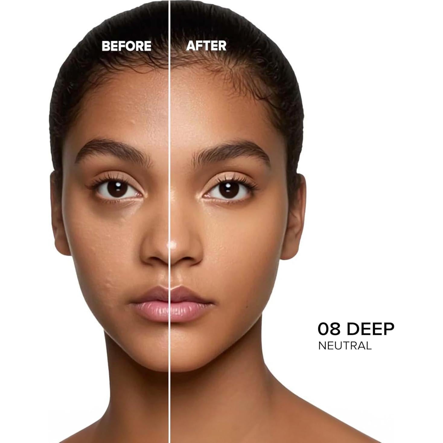 Base Líquida Klara Cosmetics Veil Up 08 Neutral Profundo con Esponja