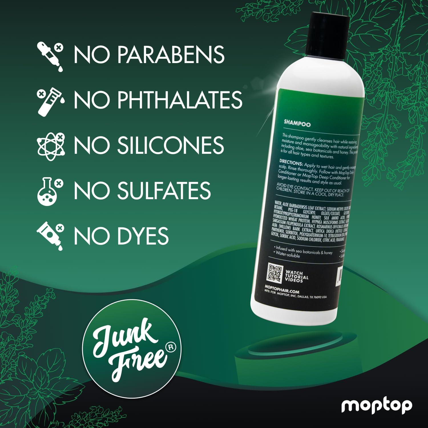 Champú Suave MopTop 946ml - Reduce Frizz, Libre de Sulfatos