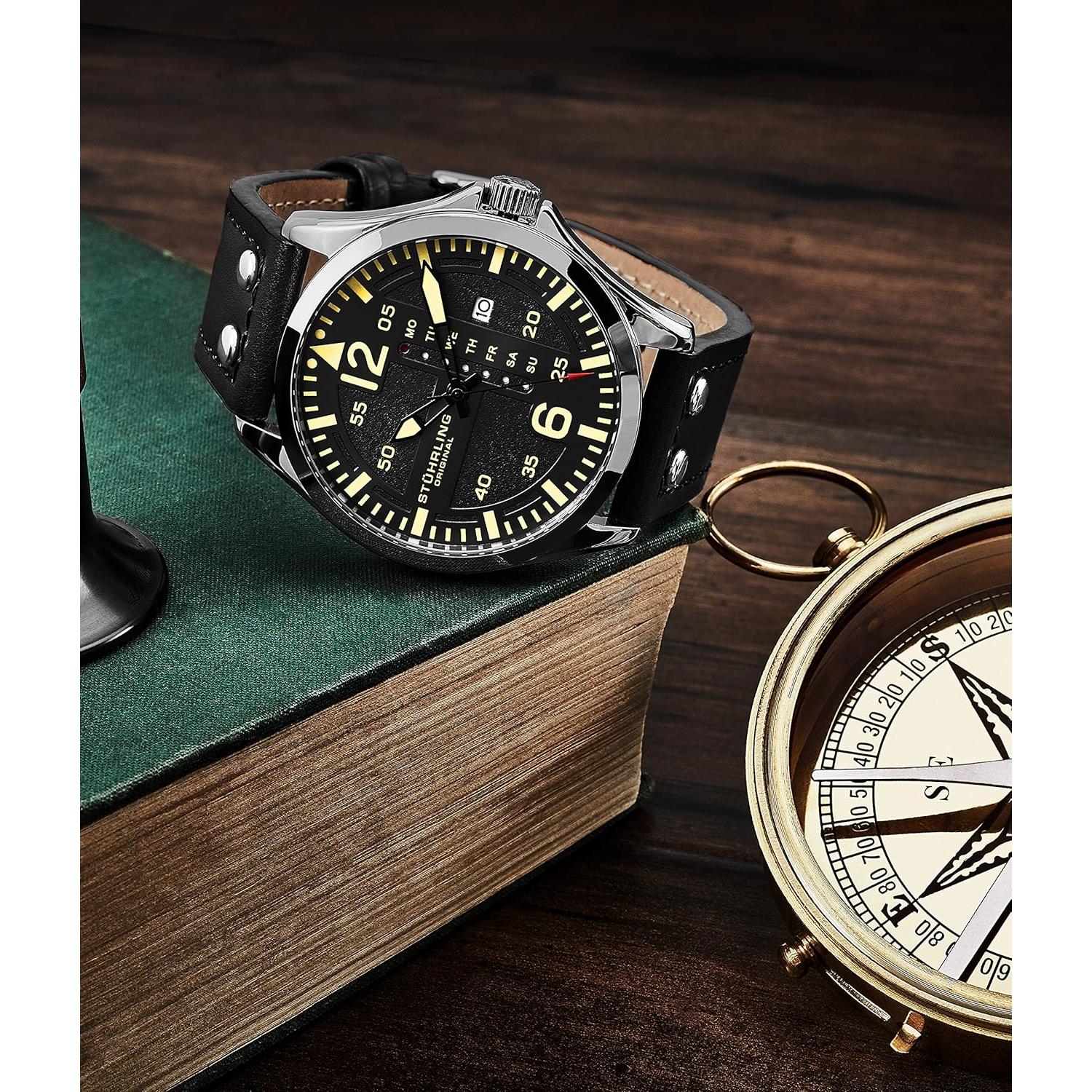 Reloj de Cuero para Hombre Stuhrling 3916.1 con Fecha y Día