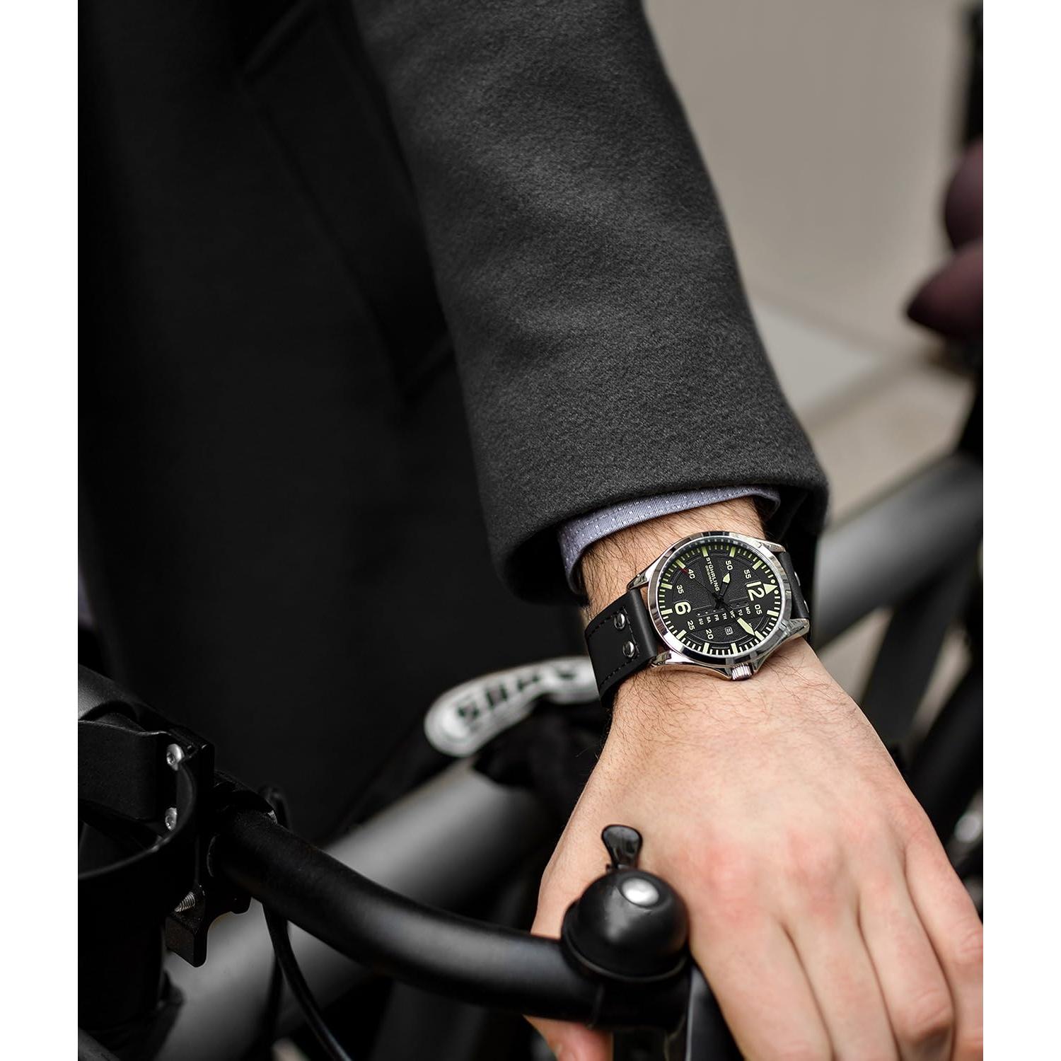 Reloj de Cuero para Hombre Stuhrling 3916.1 con Fecha y Día