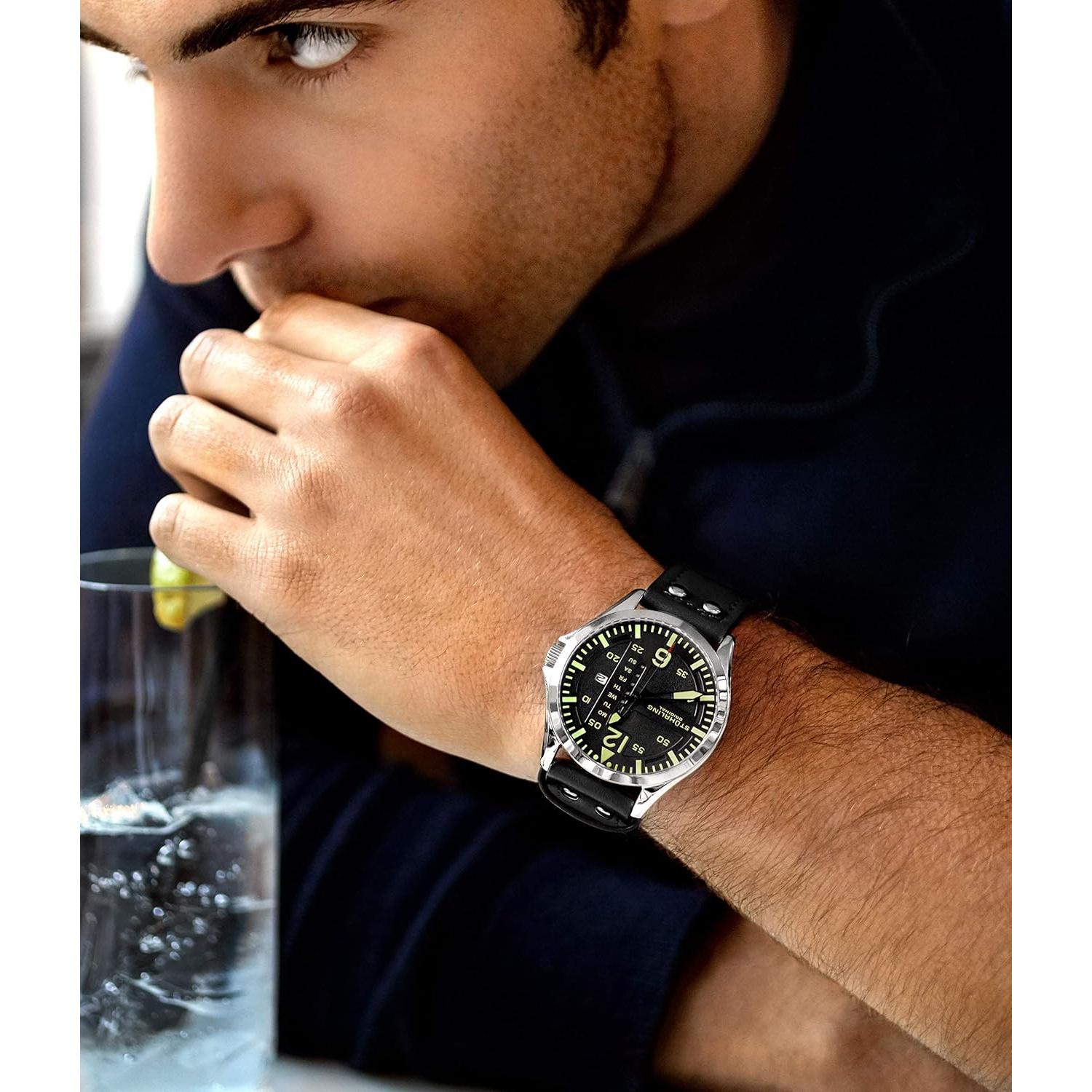 Reloj de Cuero para Hombre Stuhrling 3916.1 con Fecha y Día