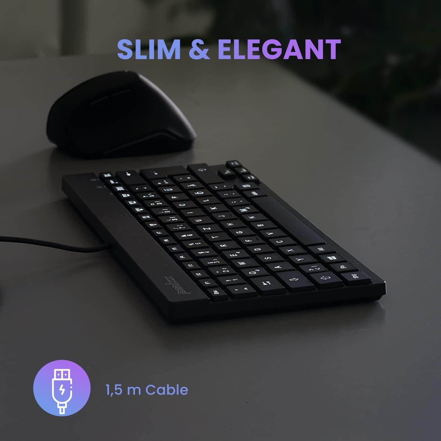 Teclado Mini USB Perixx PERIBOARD-326 Retroiluminado