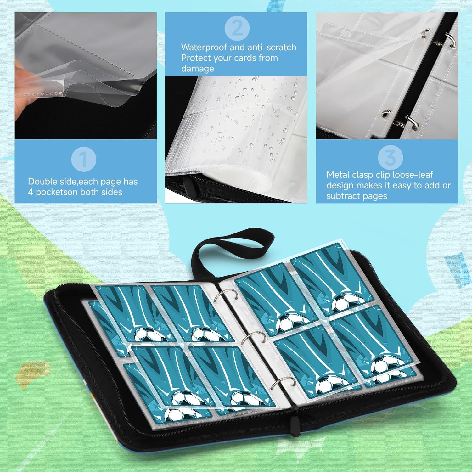 Carpeta de Tarjetas de Fútbol Deoyibu 440 Tarjetas Azul