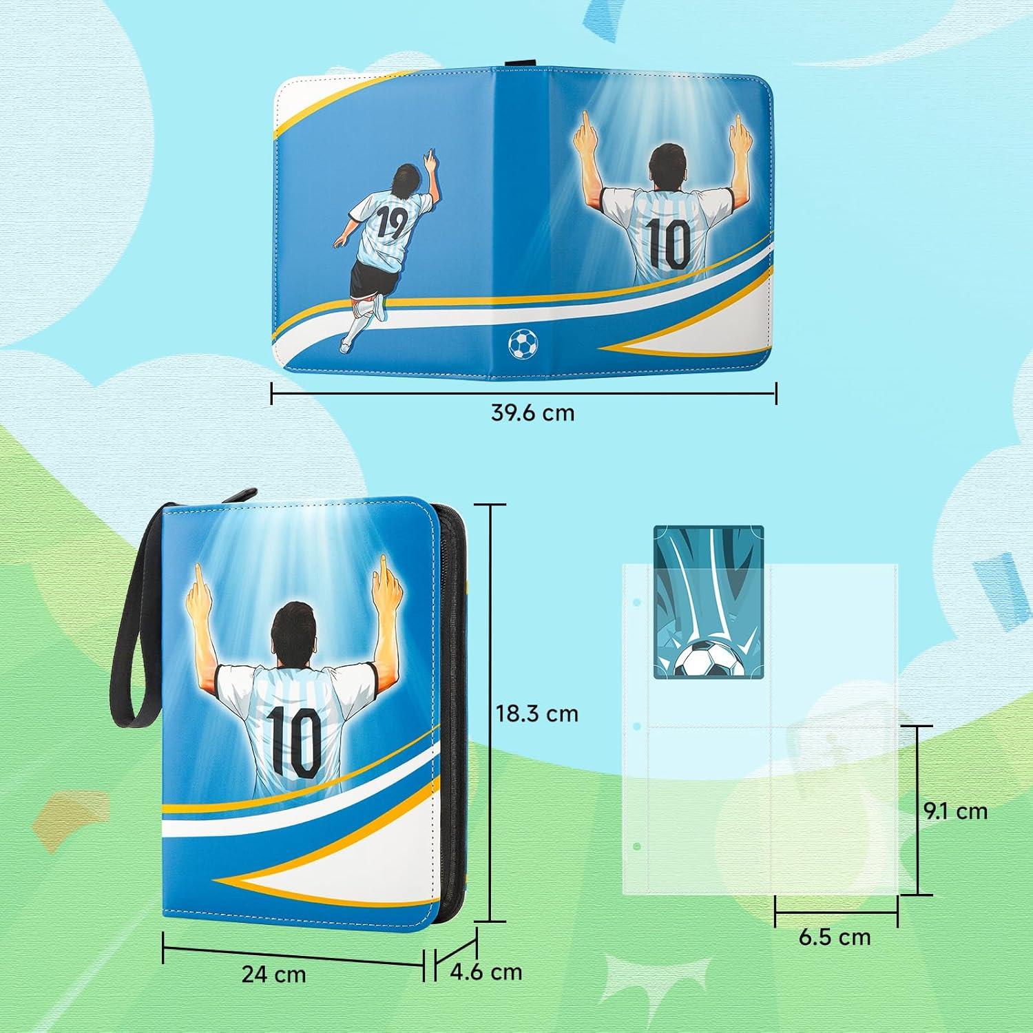 Carpeta de Tarjetas de Fútbol Deoyibu 440 Tarjetas Azul