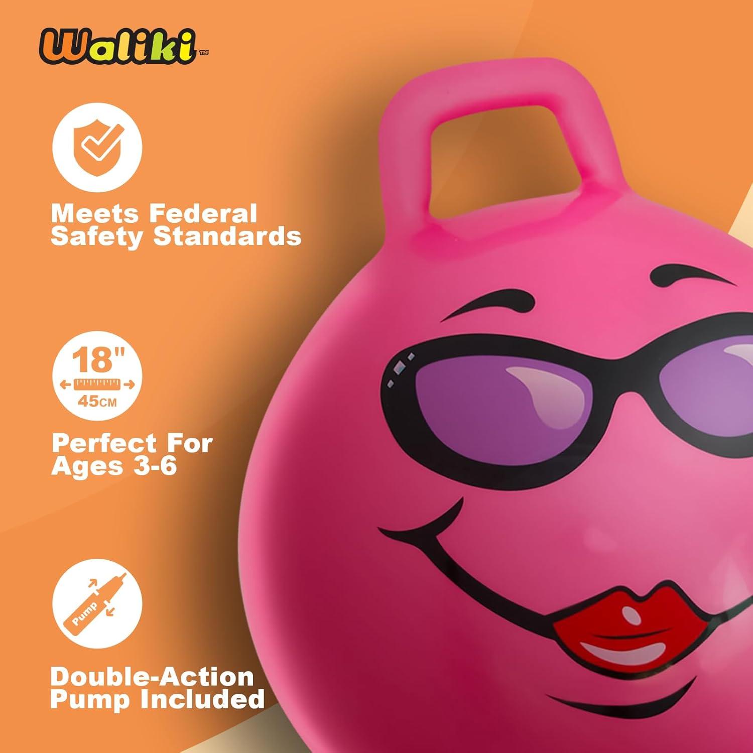 Bola Saltarina Waliki Rosa 45CM para Niños 3-6 Años